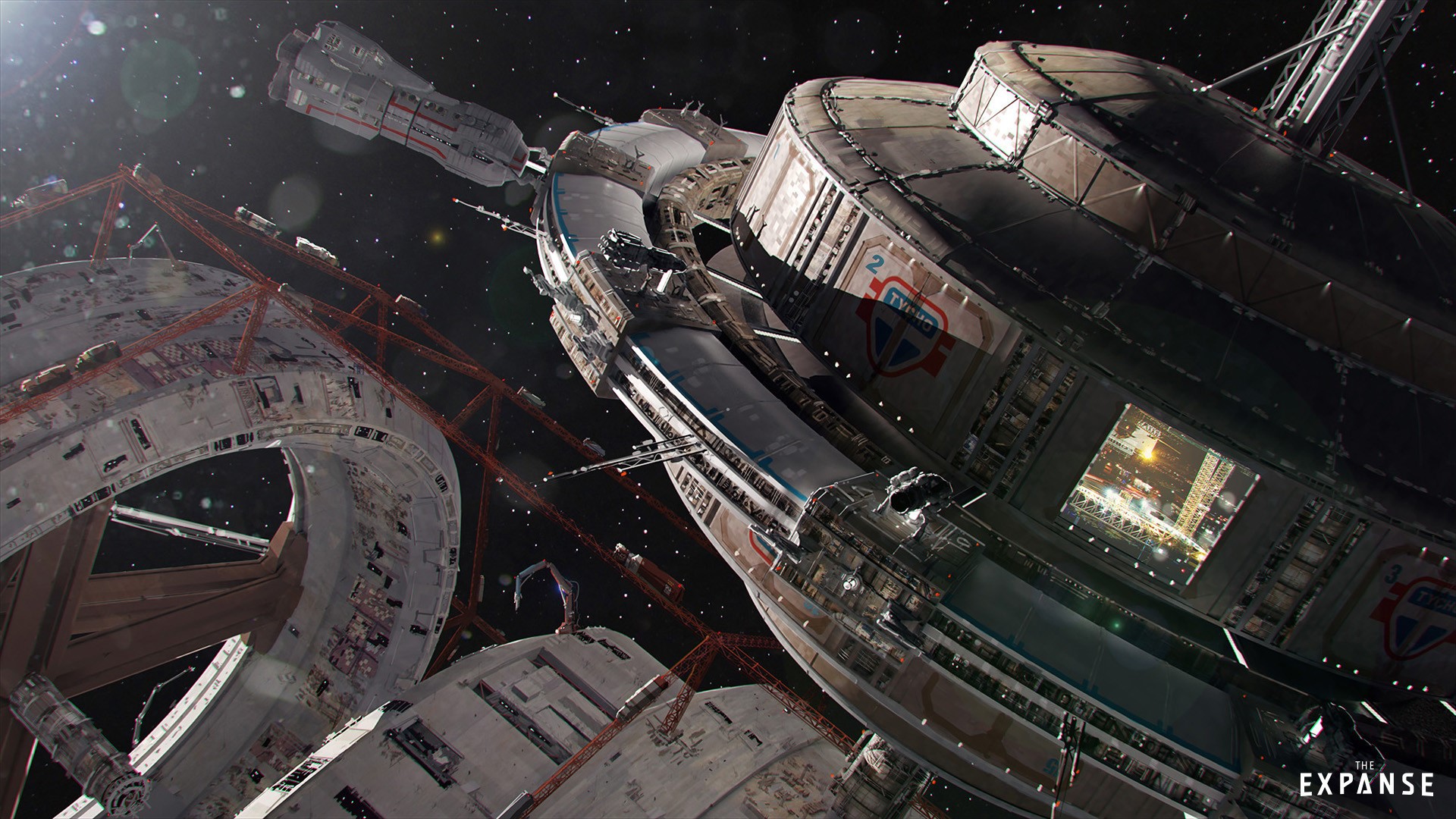The Expanse, tv series, space, spaceship, space art, concept art, Spaceport, space station, stars, HD Wallpaper