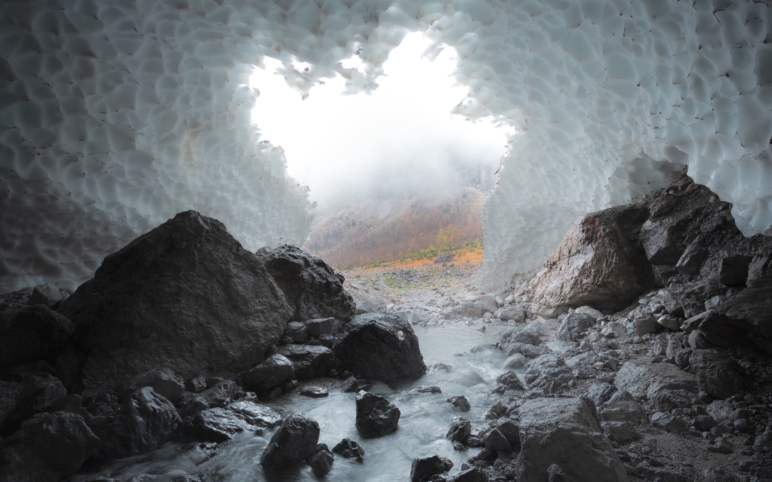 rock, ice, nature, cave, Germany, HD Wallpaper