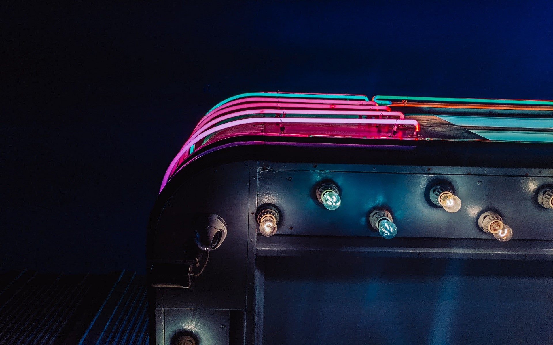 neon, lightbulb, dark, lights, HD Wallpaper