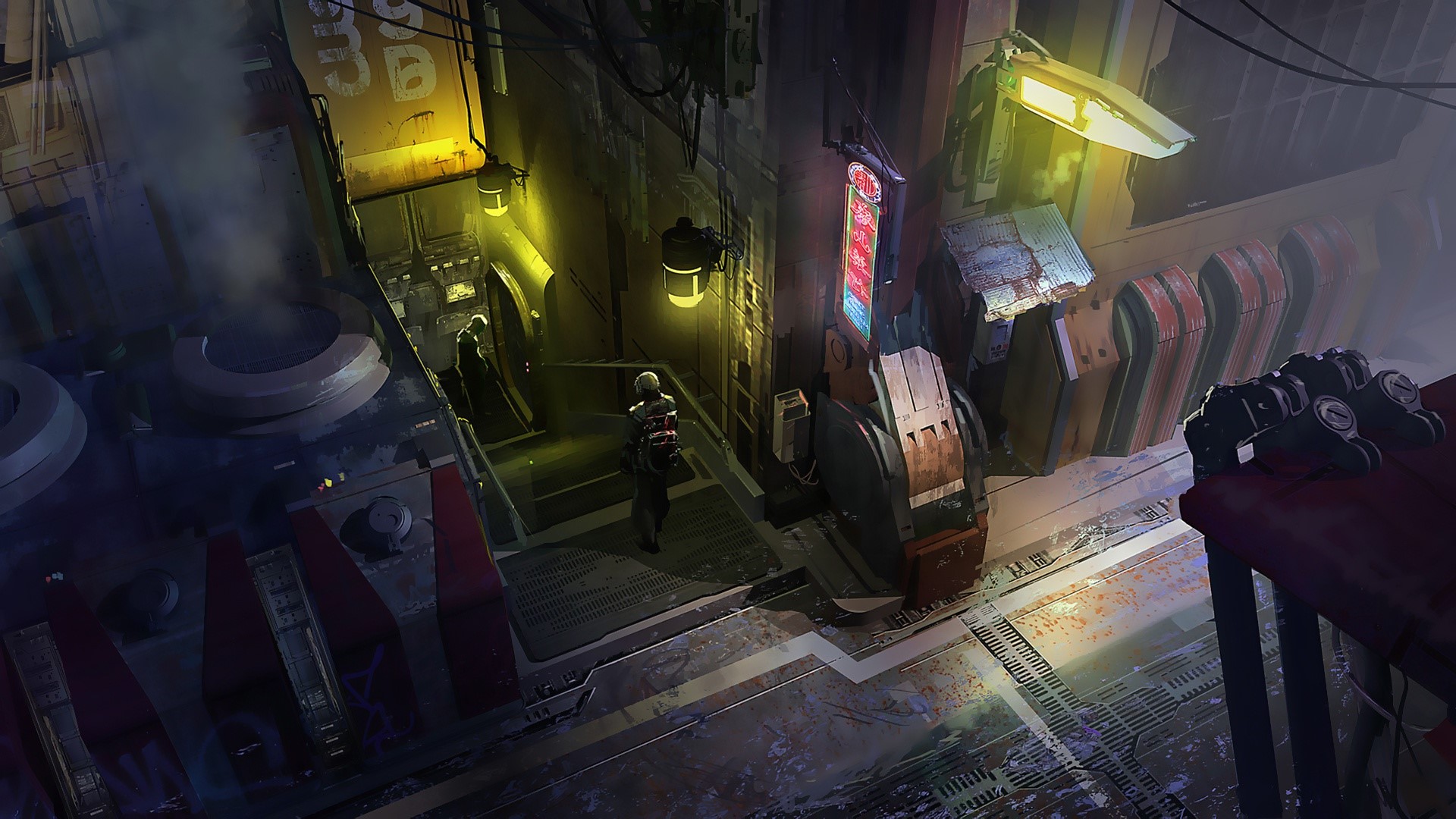 city, urban, artwork, futuristic, Eddie Del Rio, high angle, HD Wallpaper