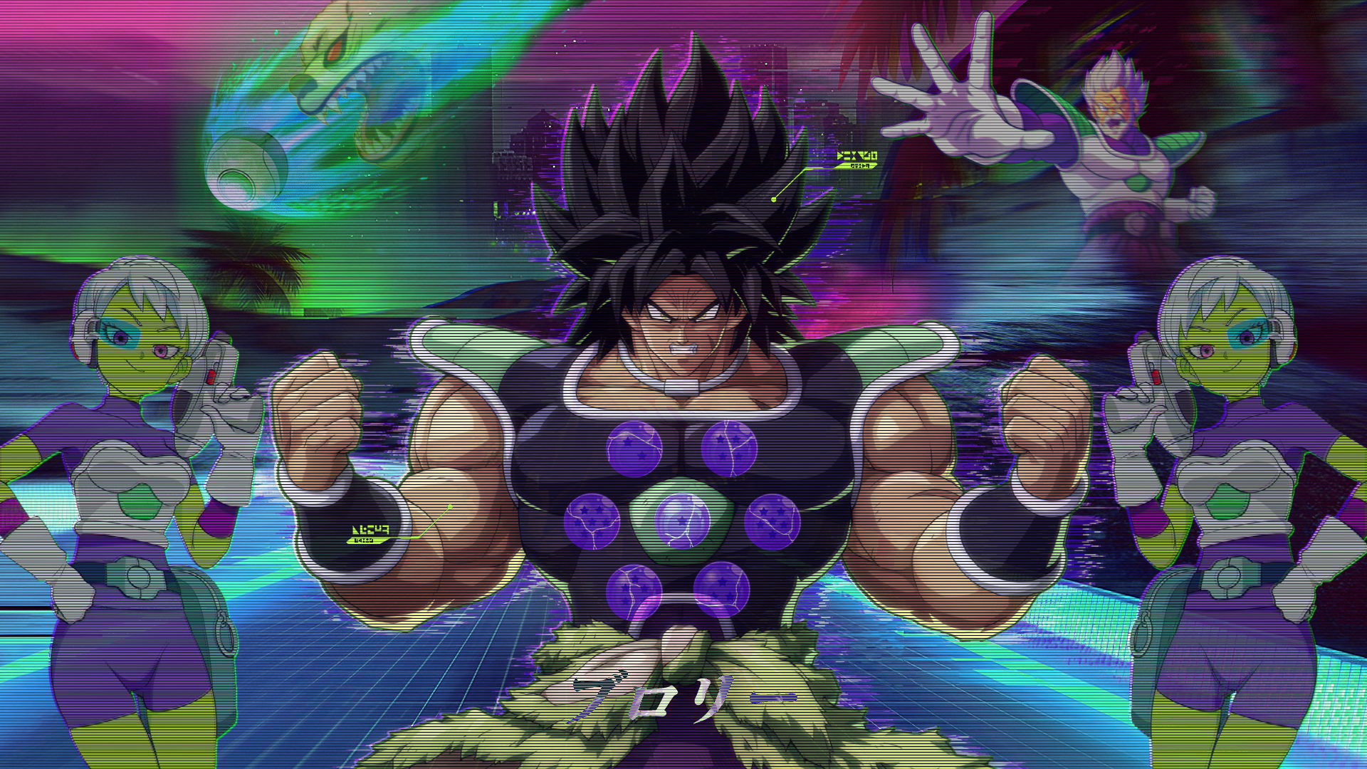 Broly, Dragon Ball, Dragon Ball Z, Dragon Ball Super, vaporwave, HD Wallpaper