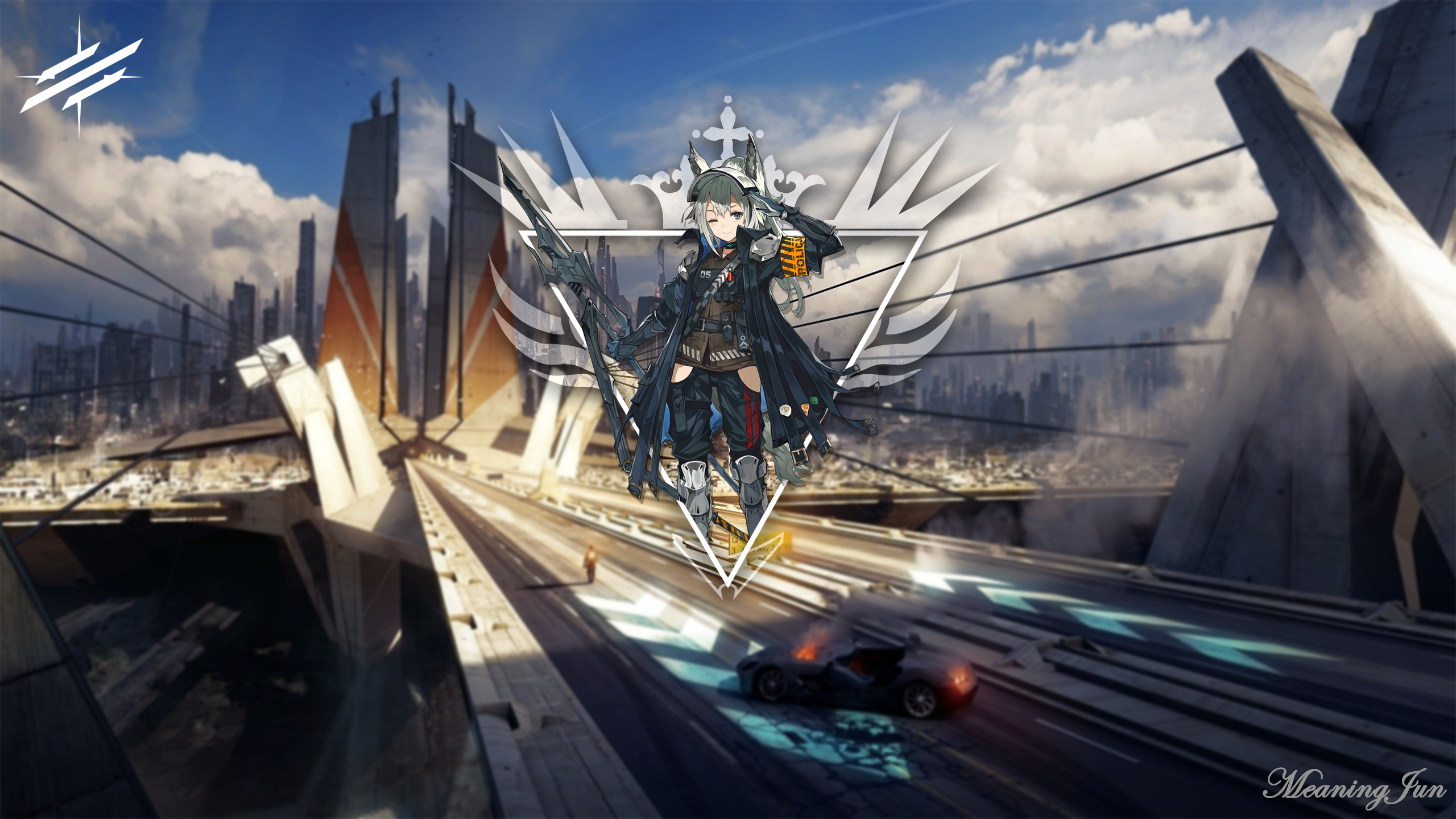 2D, anime girls, anime, picture-in-picture, MeaningJun, Arknights, Grani(Arknights), HD Wallpaper