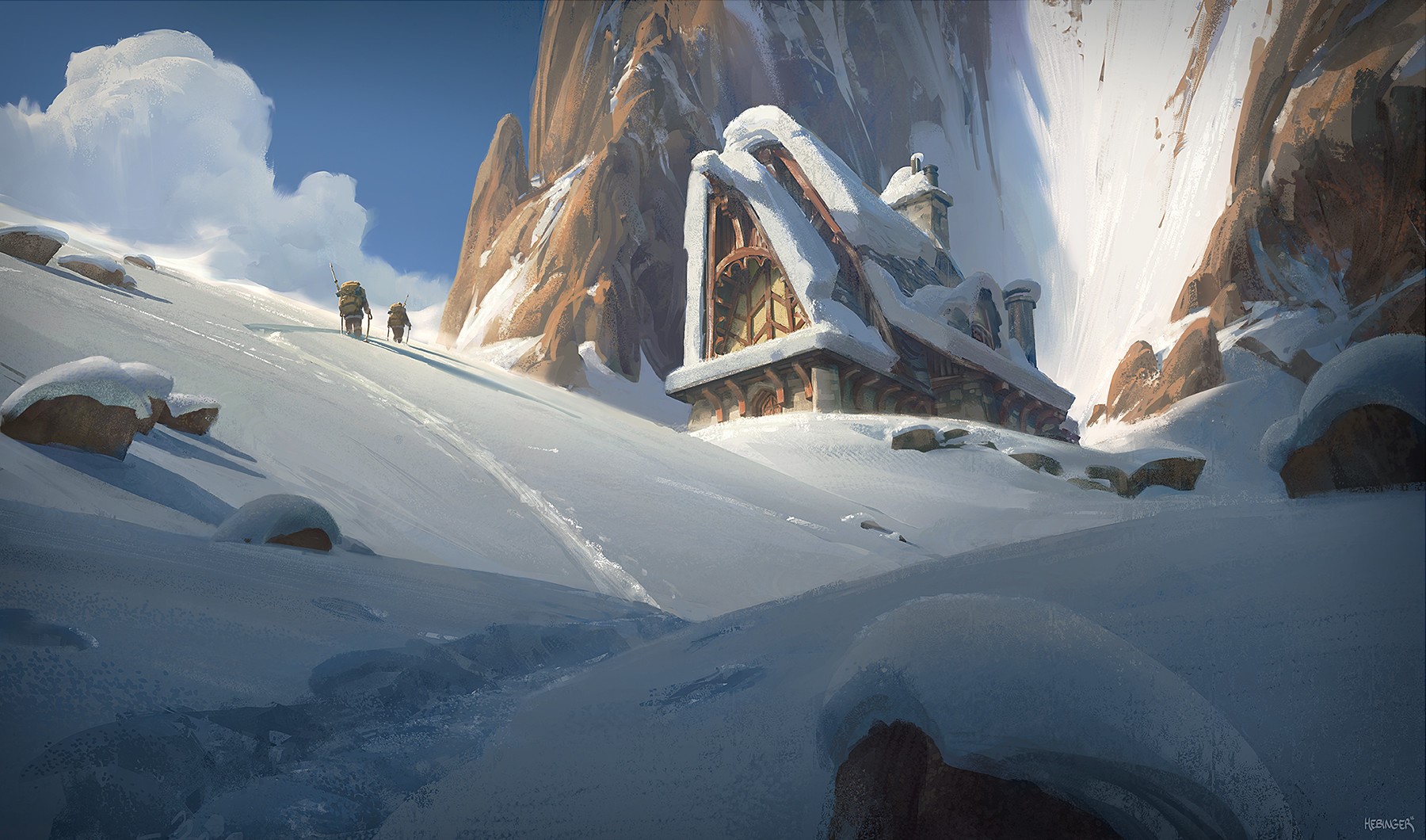 snow, winter, shelter, low-angle, HD Wallpaper