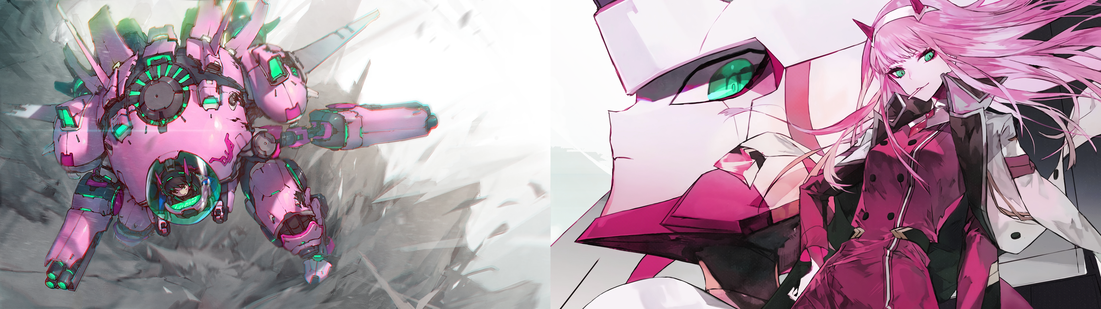 D.Va (Overwatch), Overwatch, Zero Two (Darling in the FranXX), Darling in the FranXX, Code:002 (ZeroTwo), HD Wallpaper