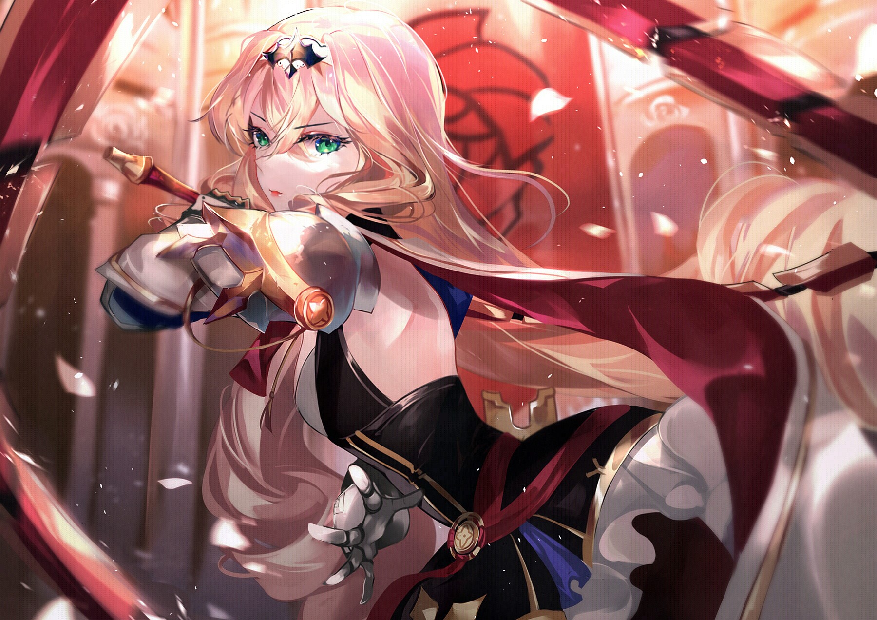 anime, anime girls, digital art, artwork, 2D, portrait, green eyes, fantasy girl, HD Wallpaper