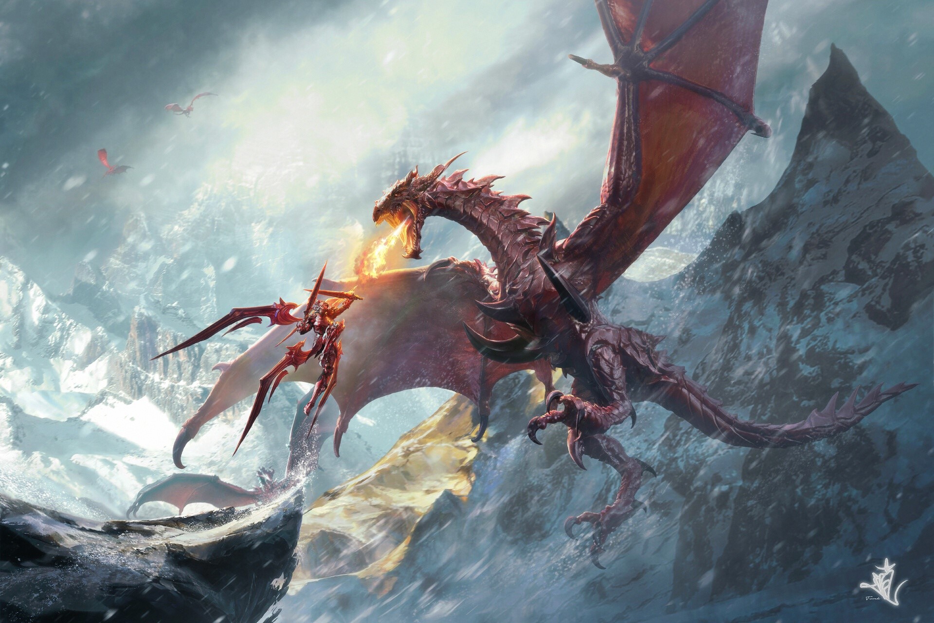 artwork, fantasy art, creature, dragon, HD Wallpaper