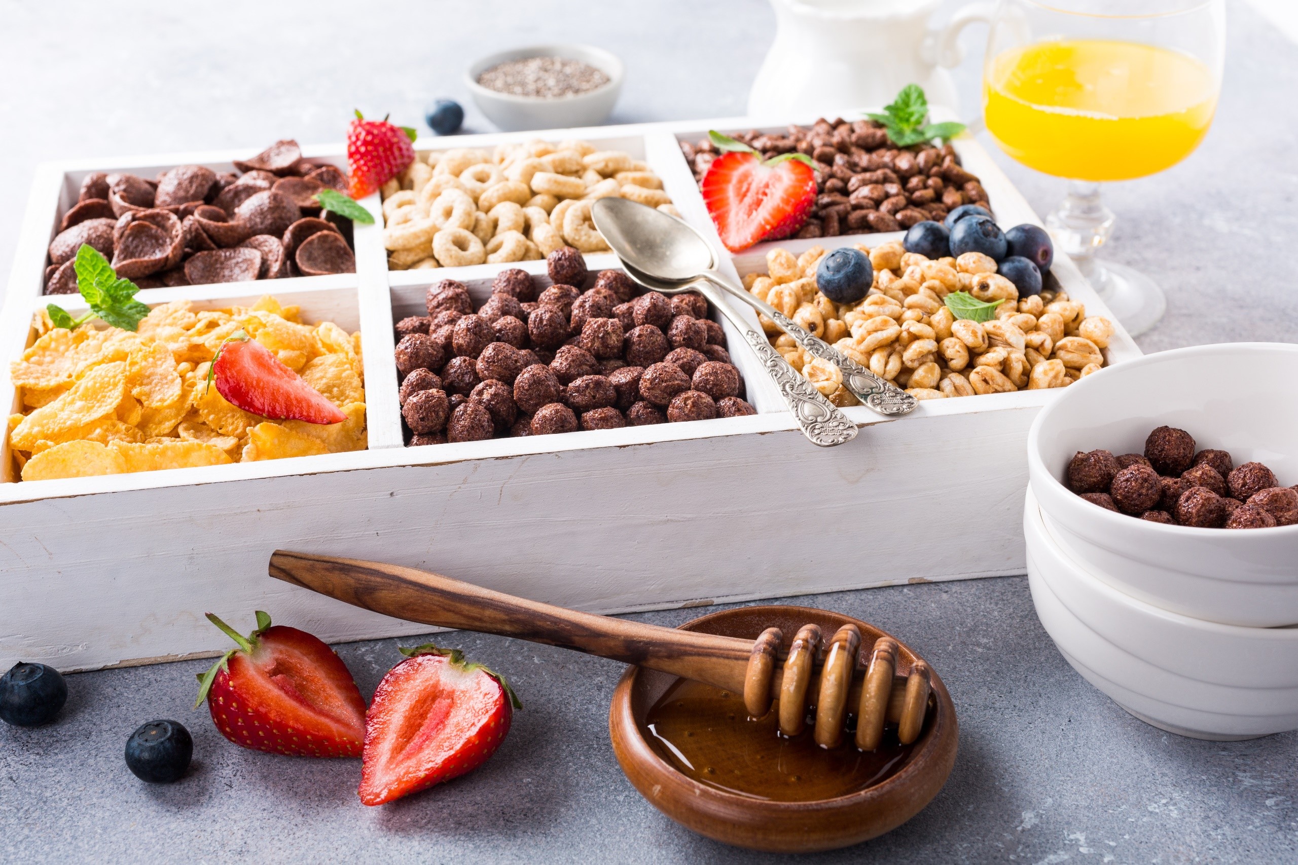food, fruit, breakfast, berries, honey, HD Wallpaper