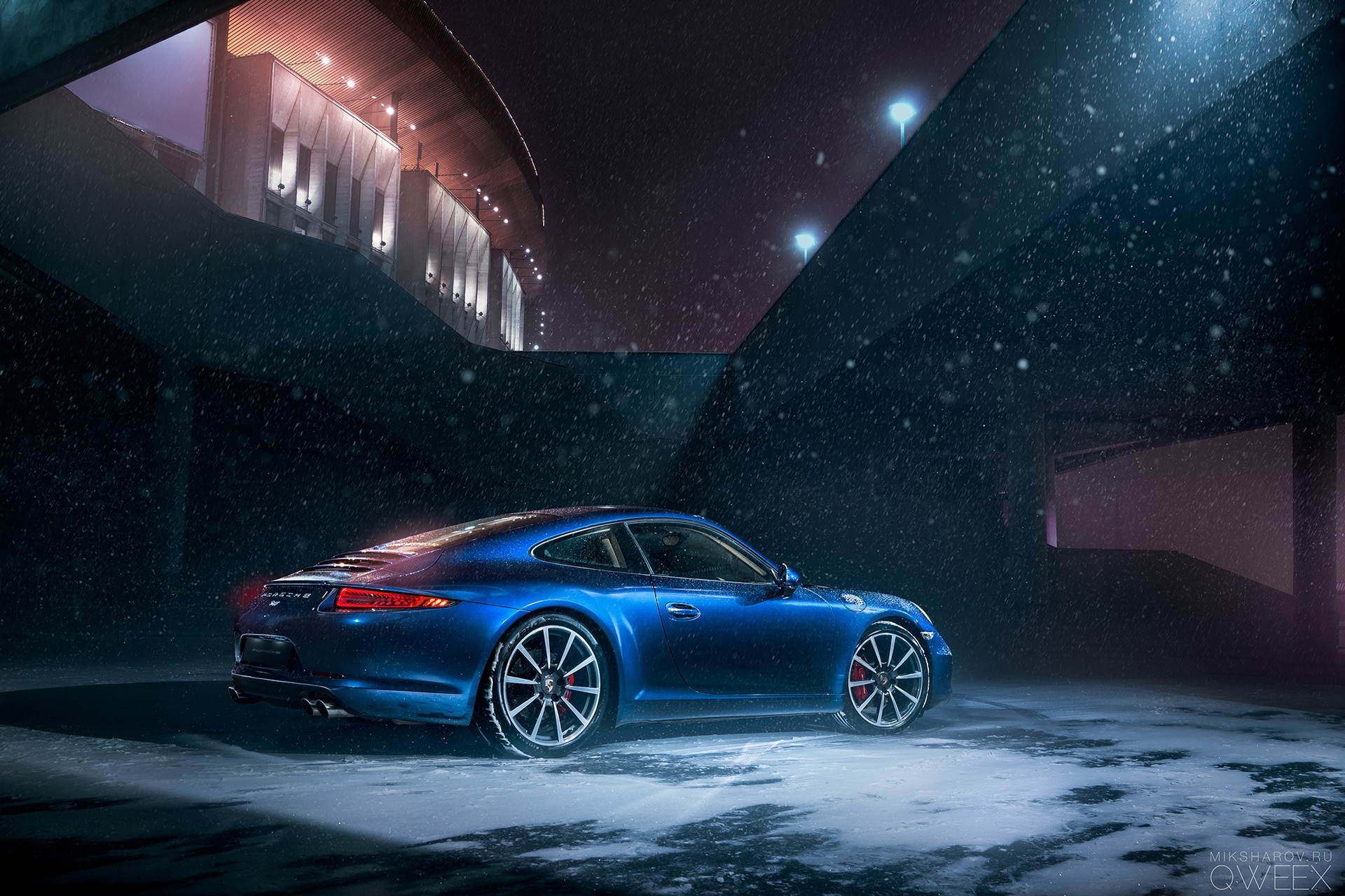 car, snow, vehicle, blue cars, Porsche, Porsche 911, HD Wallpaper