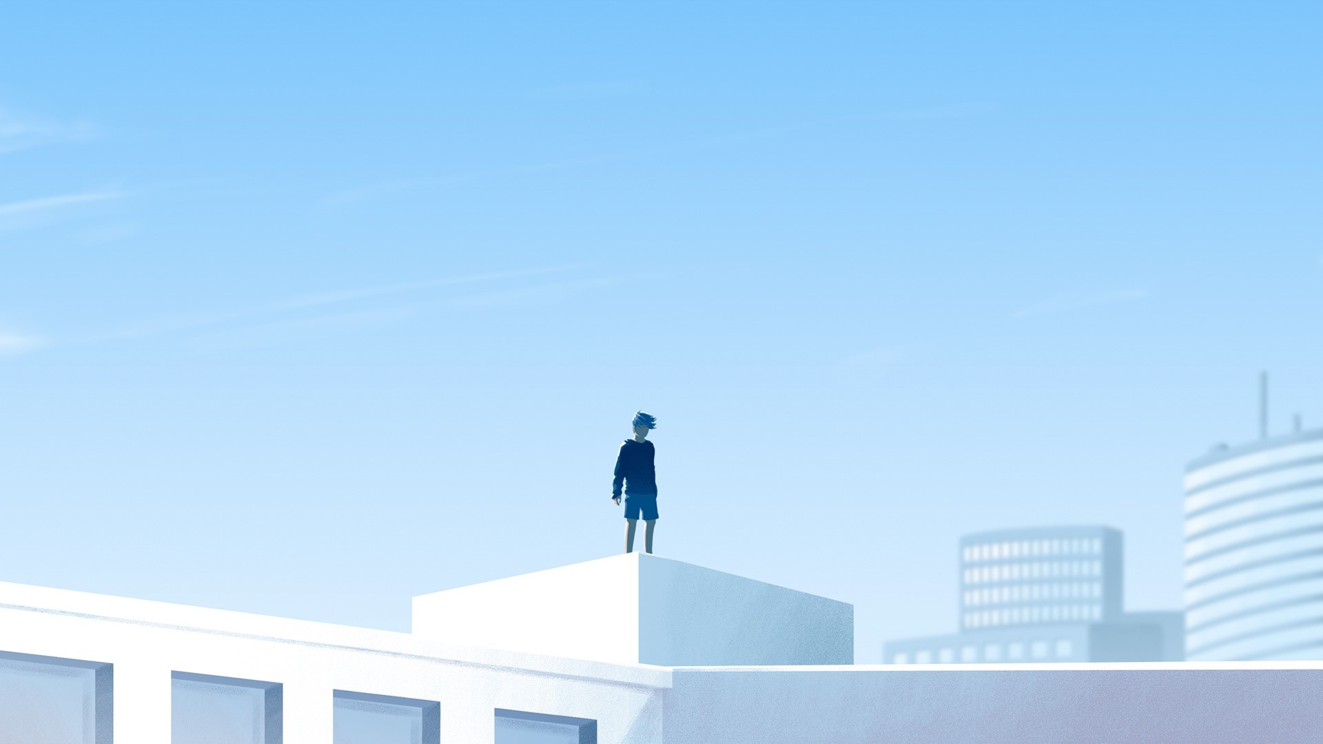 music, cover art, artwork, city, blue, sky, HD Wallpaper