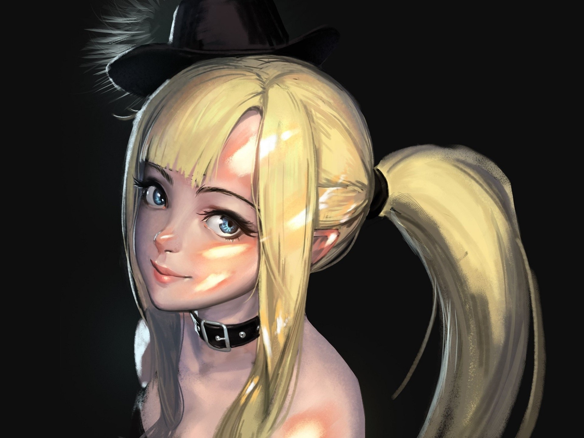 blonde, face, anime girls, anime, HD Wallpaper
