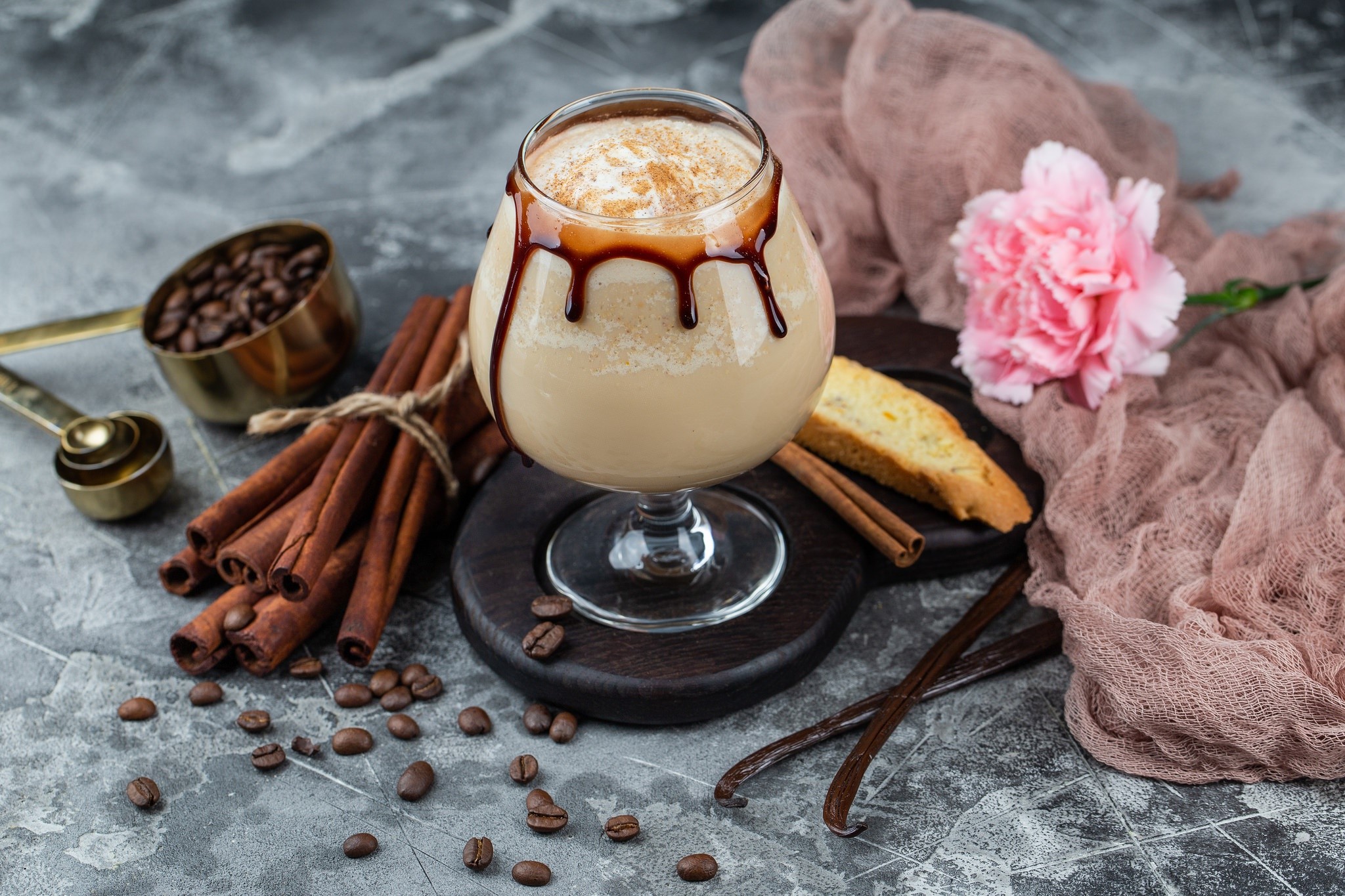still life, food, flowers, sweets, cinnamon, HD Wallpaper