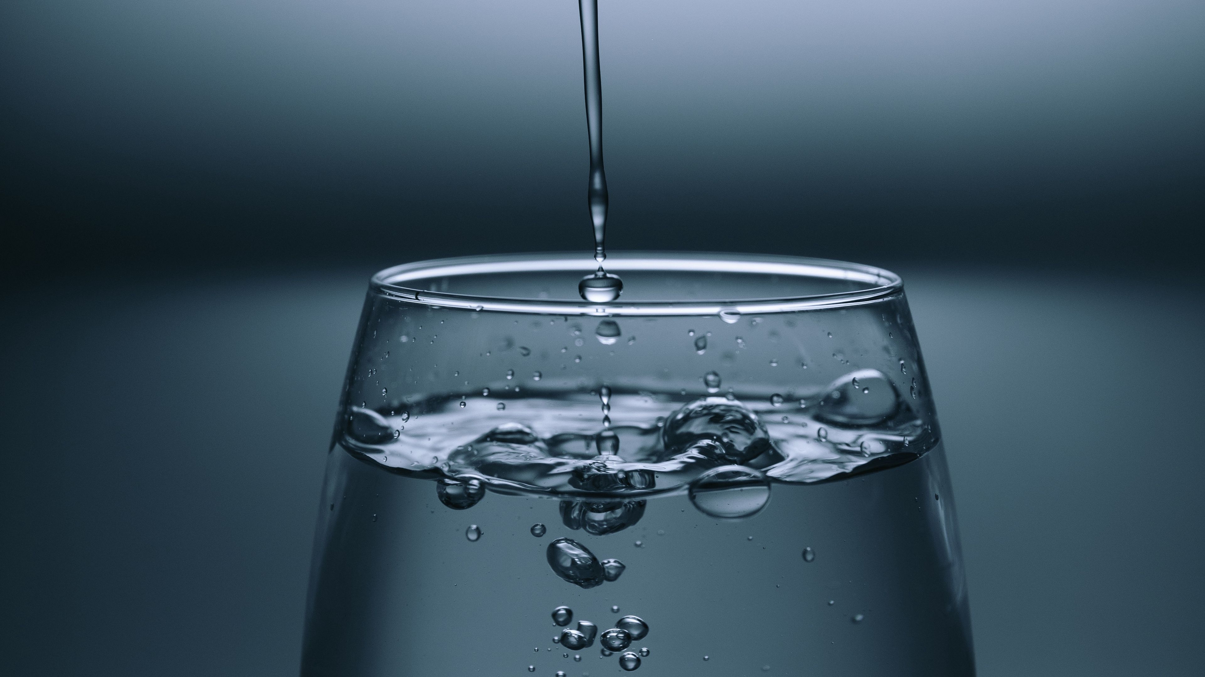 glass, water, drops, liquid, gray, 4k, HD Wallpaper
