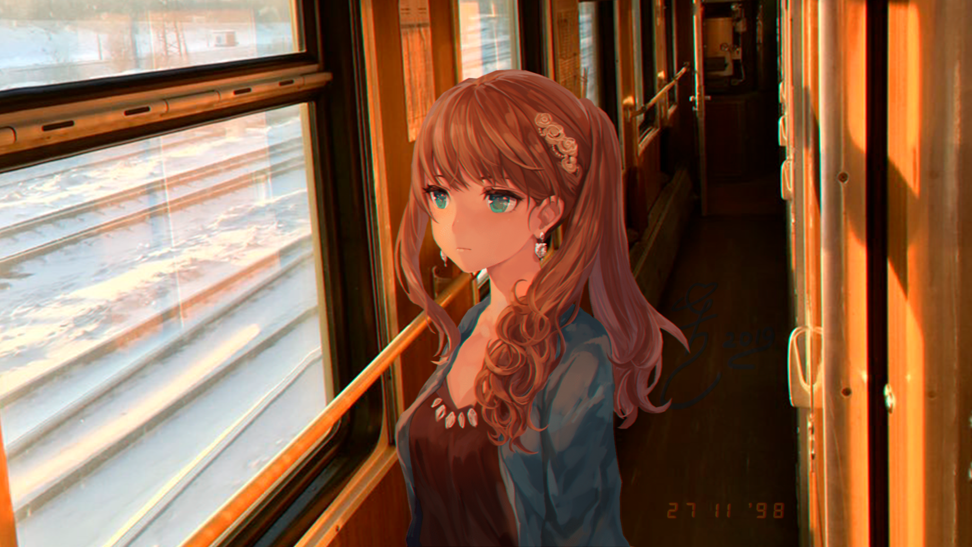 anime, anime_irl, train, traveller, vintage, sad, winter, vehicle, HD Wallpaper