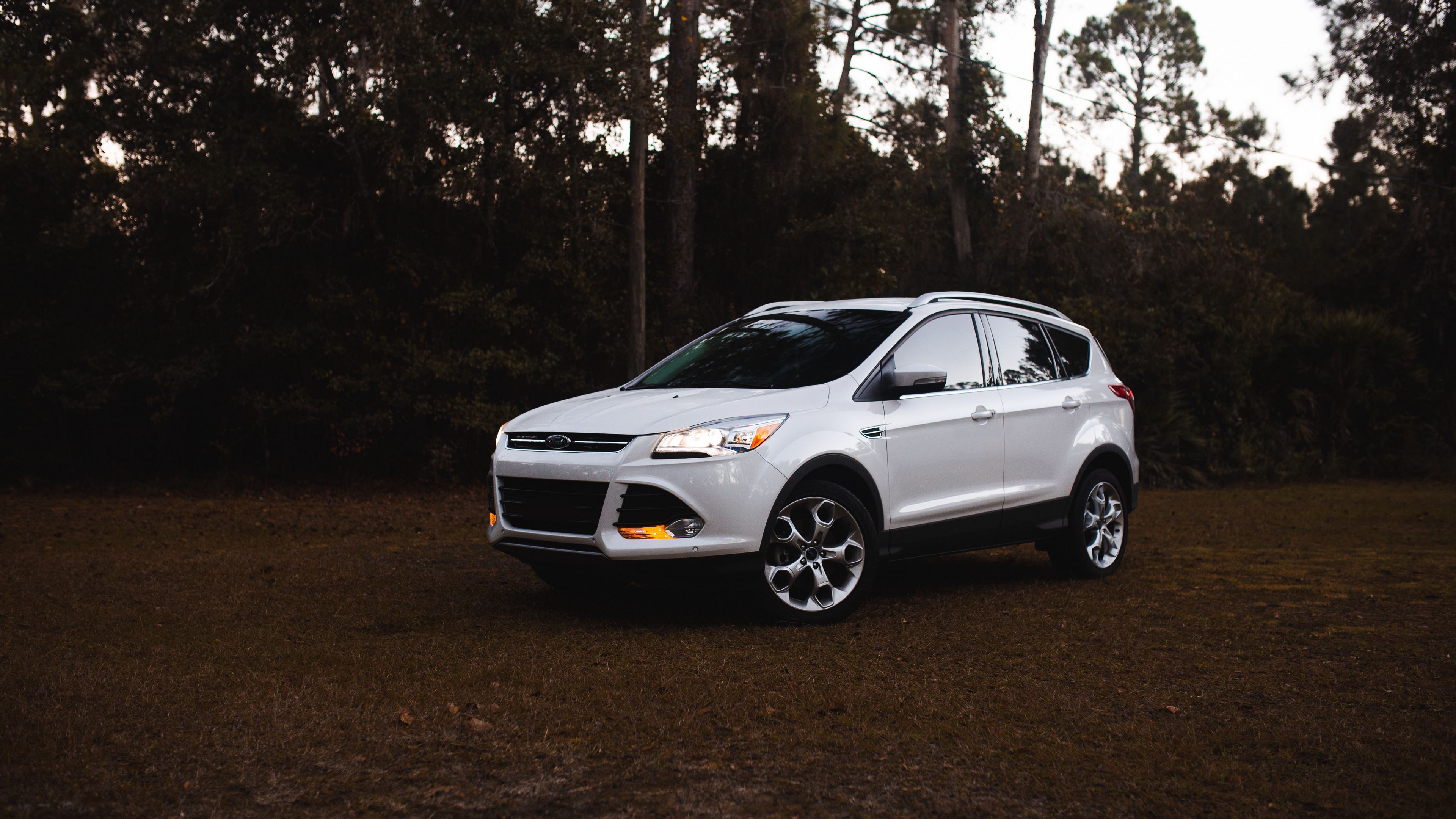 ford, car, side view, white, 4k, HD Wallpaper