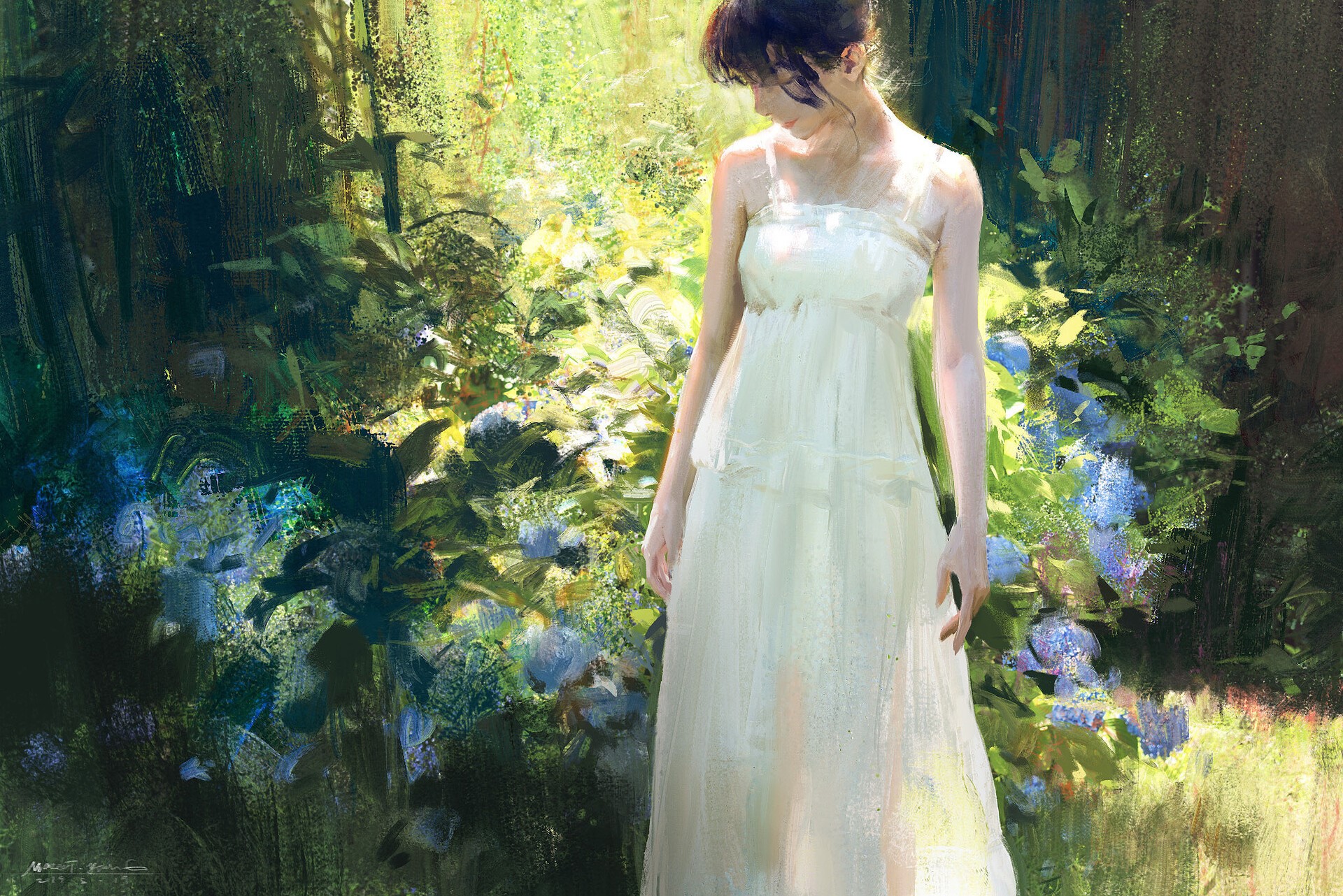 women, artwork, Mazert Young, HD Wallpaper