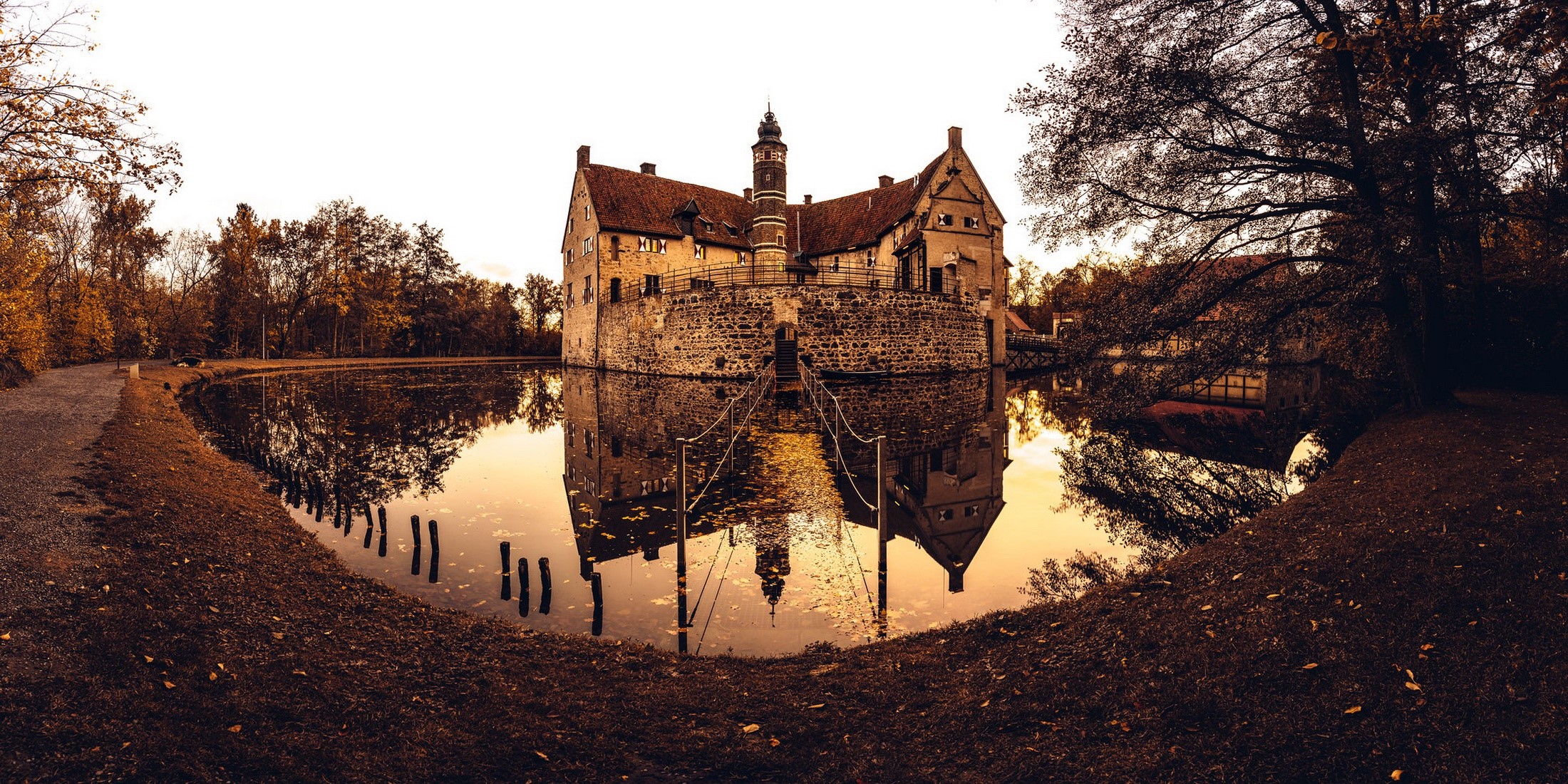 castle, building, fall, HD Wallpaper