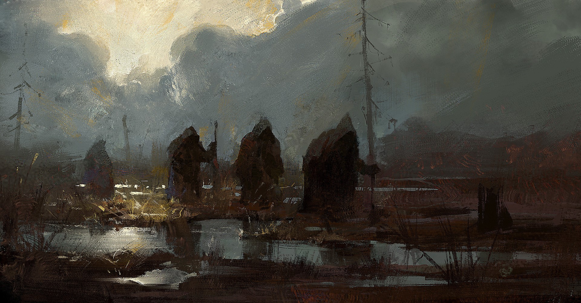 fantasy art, witch, artwork, swamp, HD Wallpaper