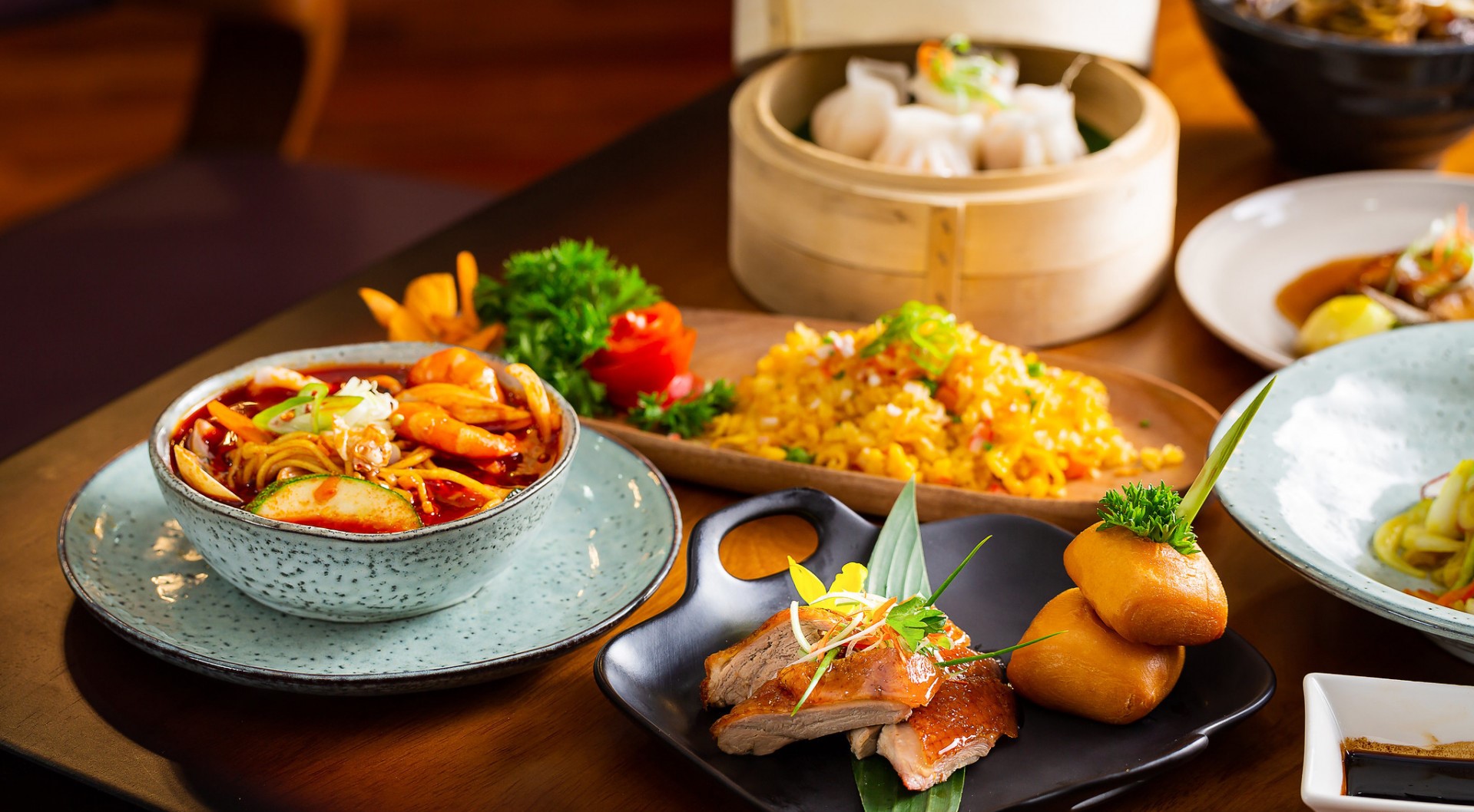 food, meat, still life, Asia, leaves, HD Wallpaper