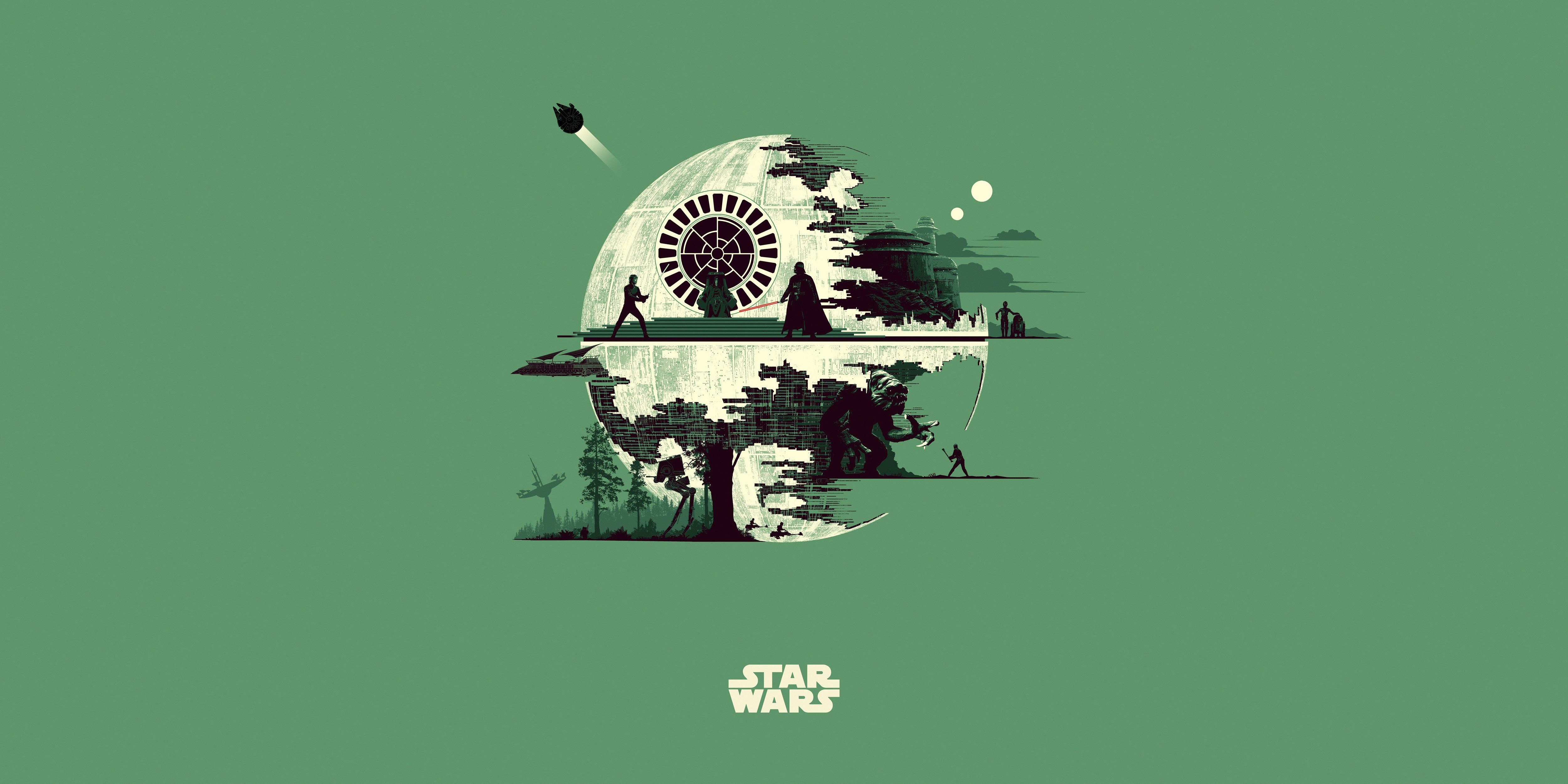 simple background, Star Wars, science fiction, artwork, HD Wallpaper