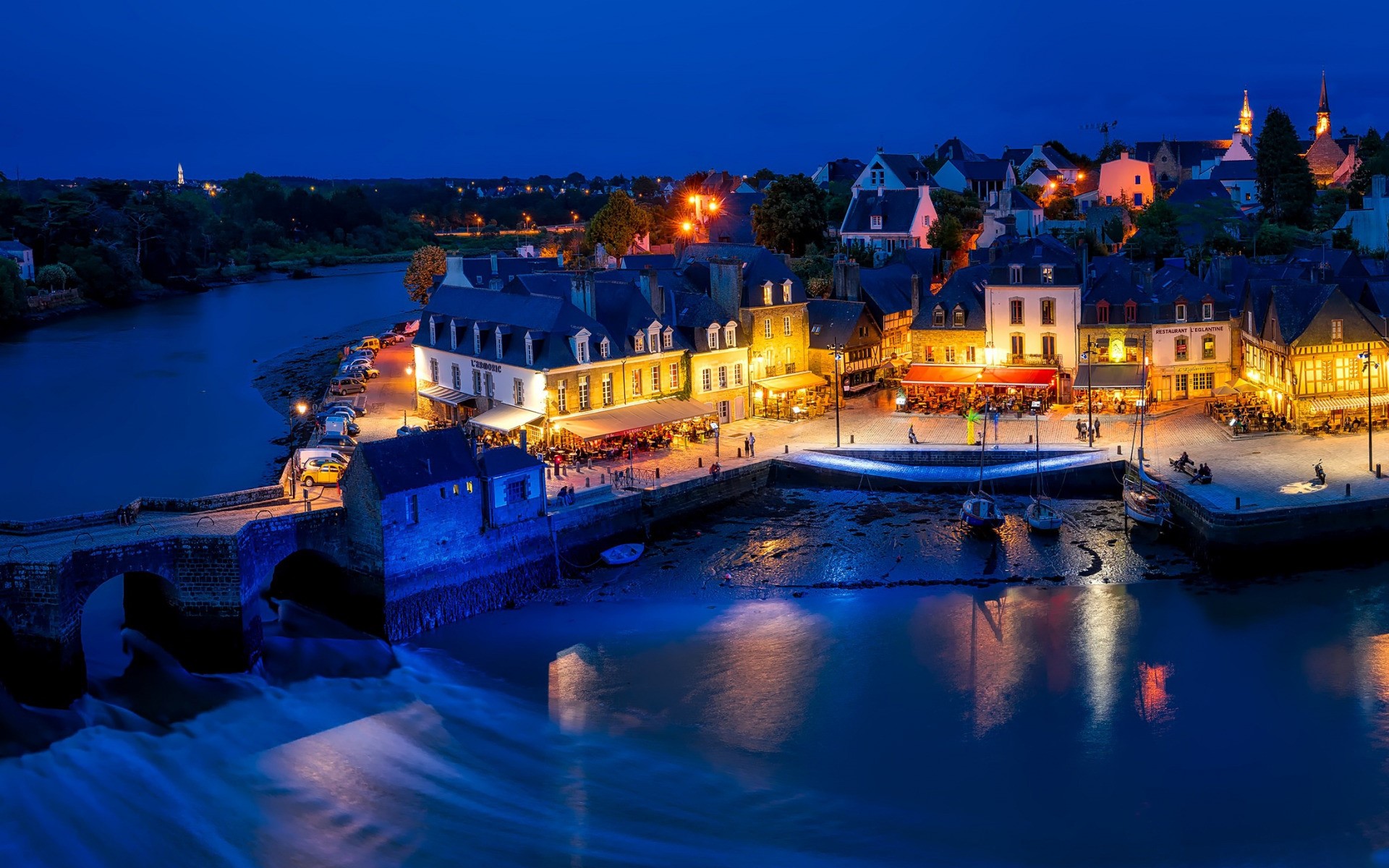 Auray Morbihan, France, architecture, night, HD Wallpaper