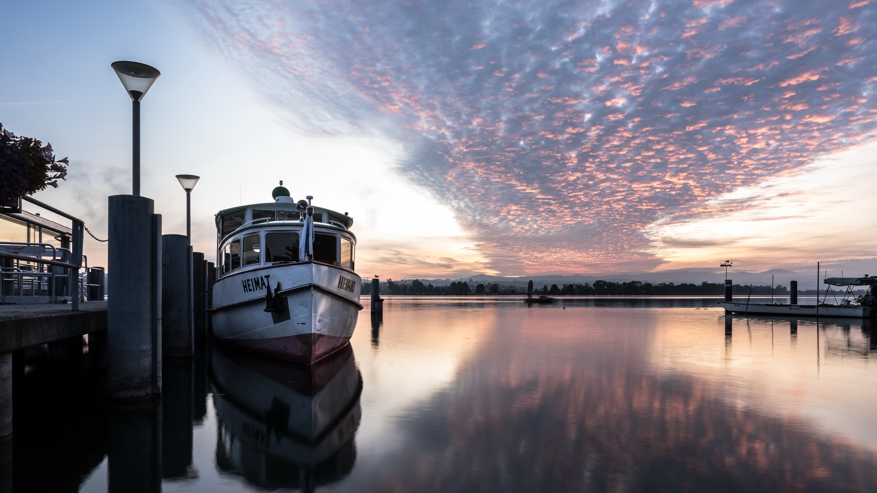 boat, water, sky, reflection, vehicle, sunset, HD Wallpaper
