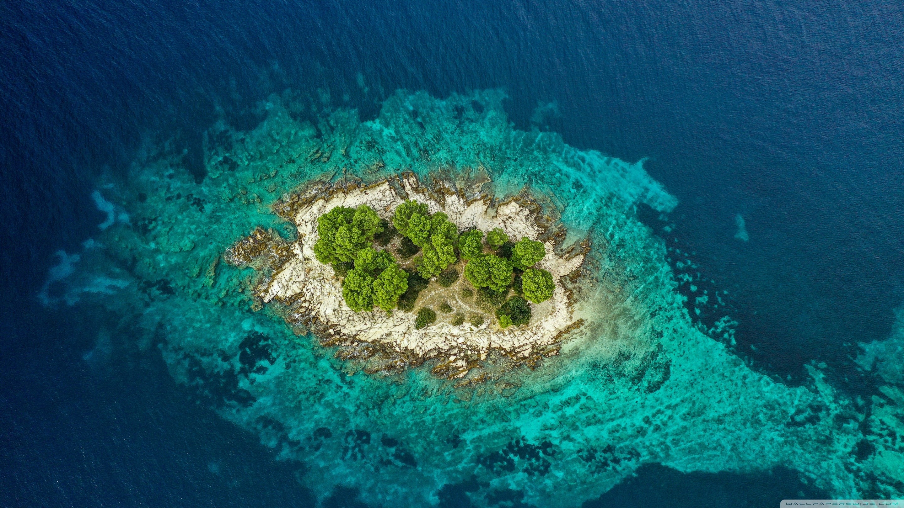 island, sea, lagoon, HD Wallpaper