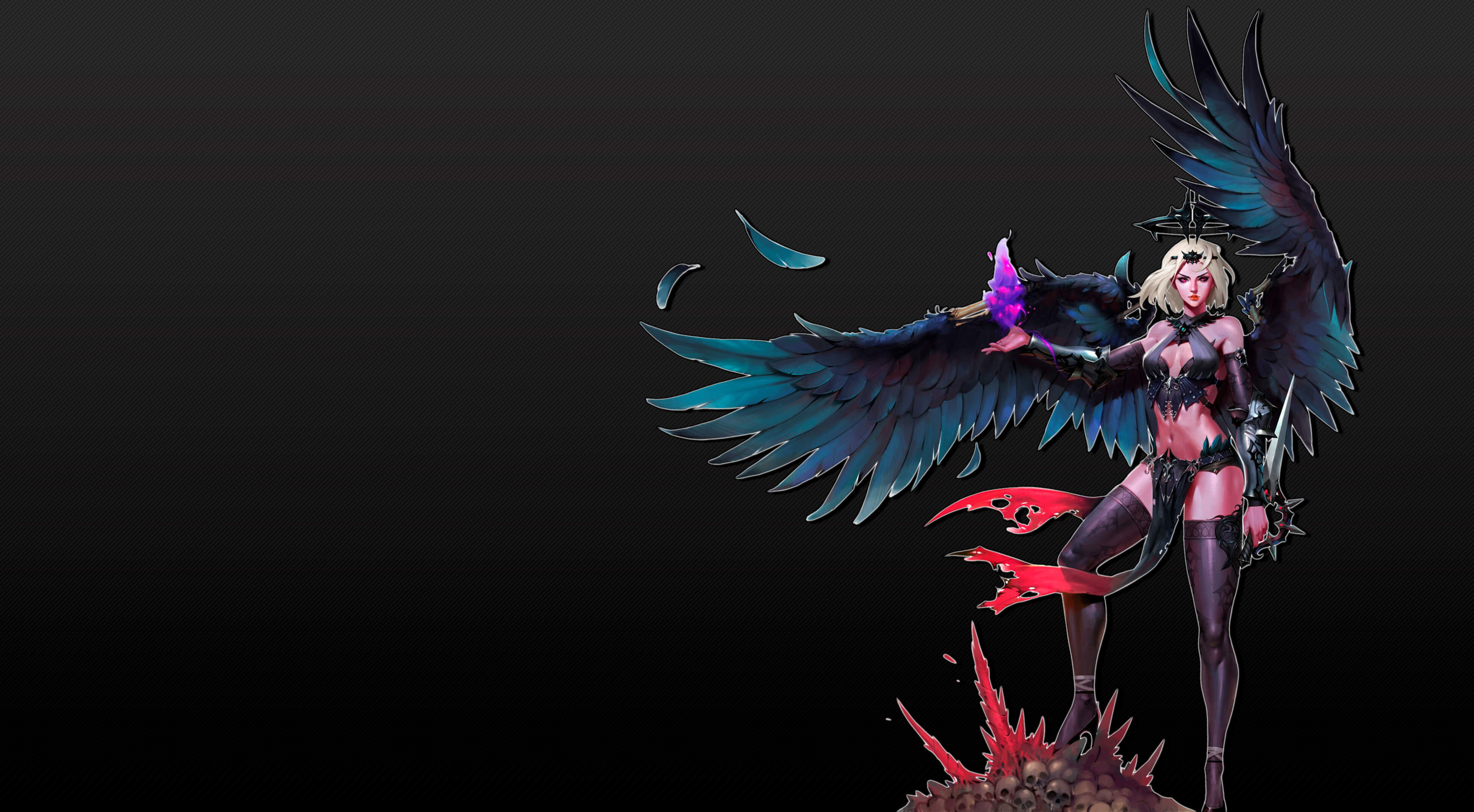 fantasy girl, dark background, anime, HD Wallpaper