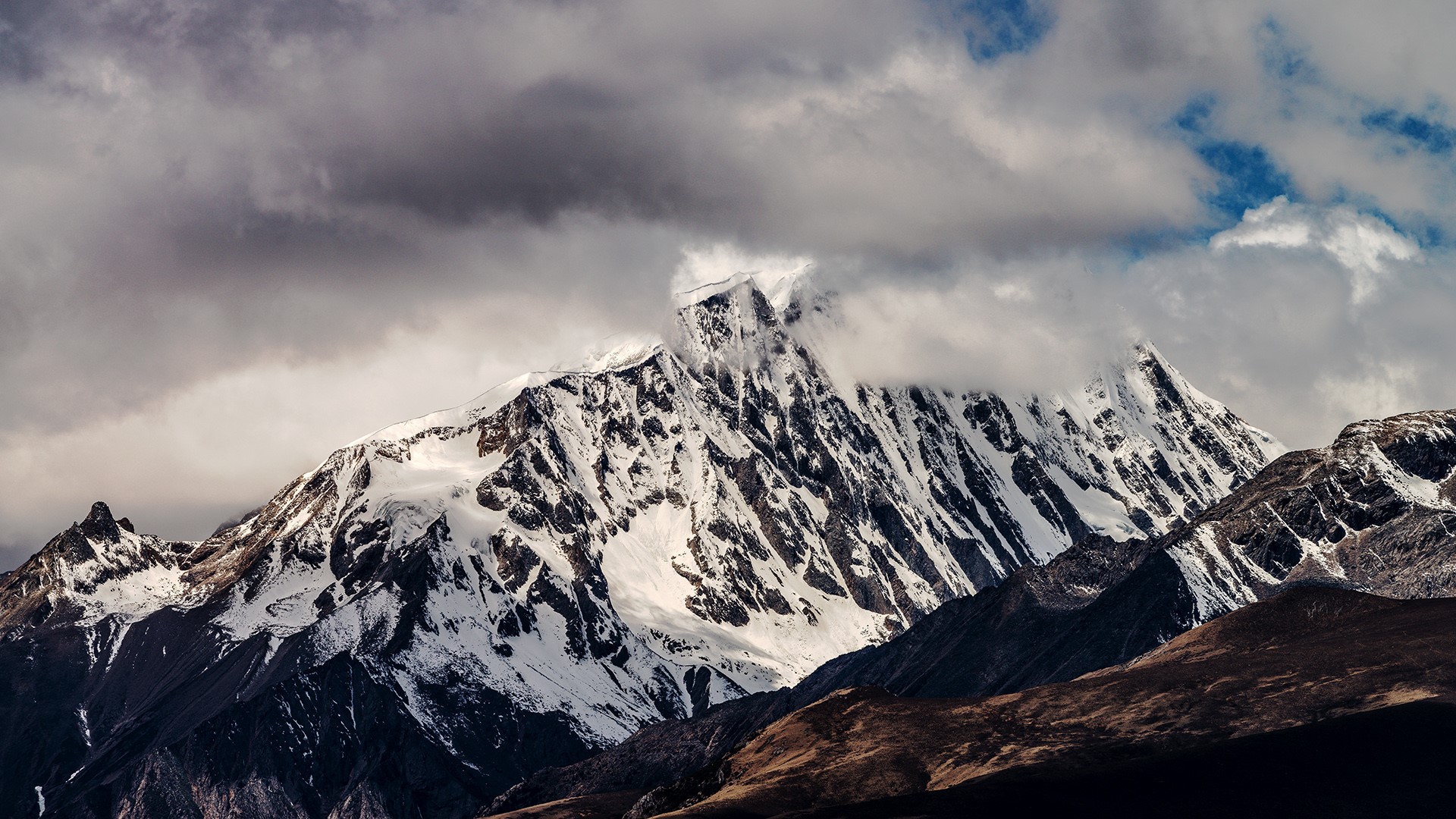 Sichuan, mountains, snow, nature, HD Wallpaper