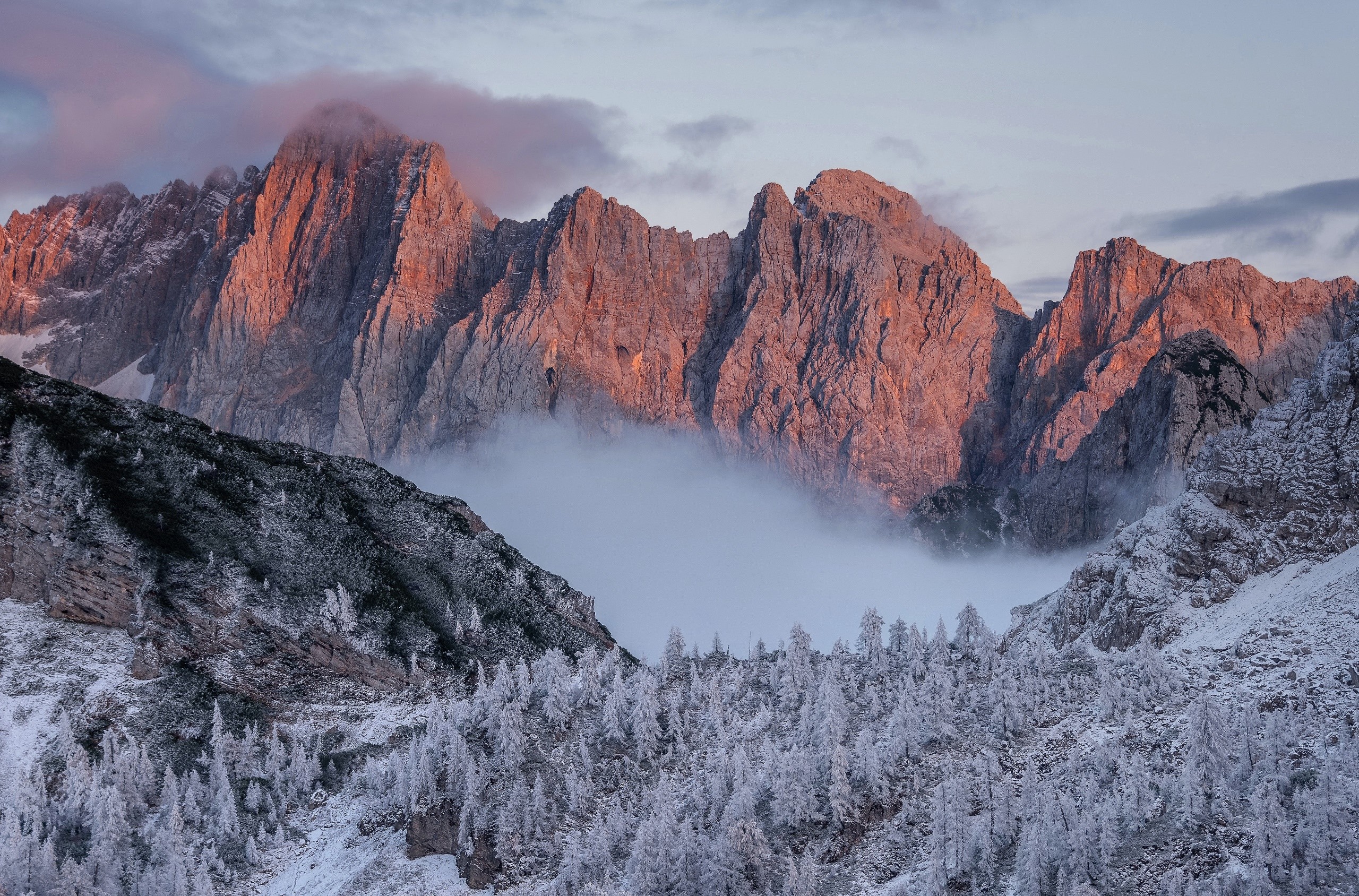 winter, nature, mountains, landscape, HD Wallpaper