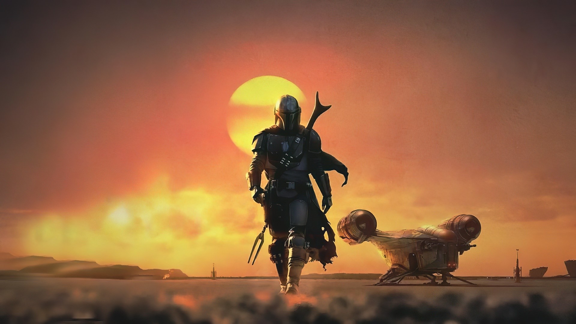 The Mandalorian, Star Wars, science fiction, bounty hunter, frontal view, HD Wallpaper