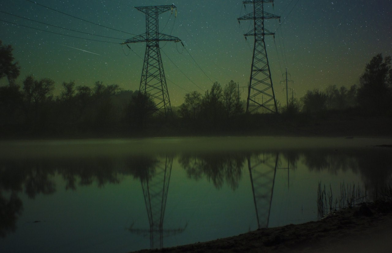 night, stars, sky, water, lake, trees, nature, night sky, forest, HD Wallpaper