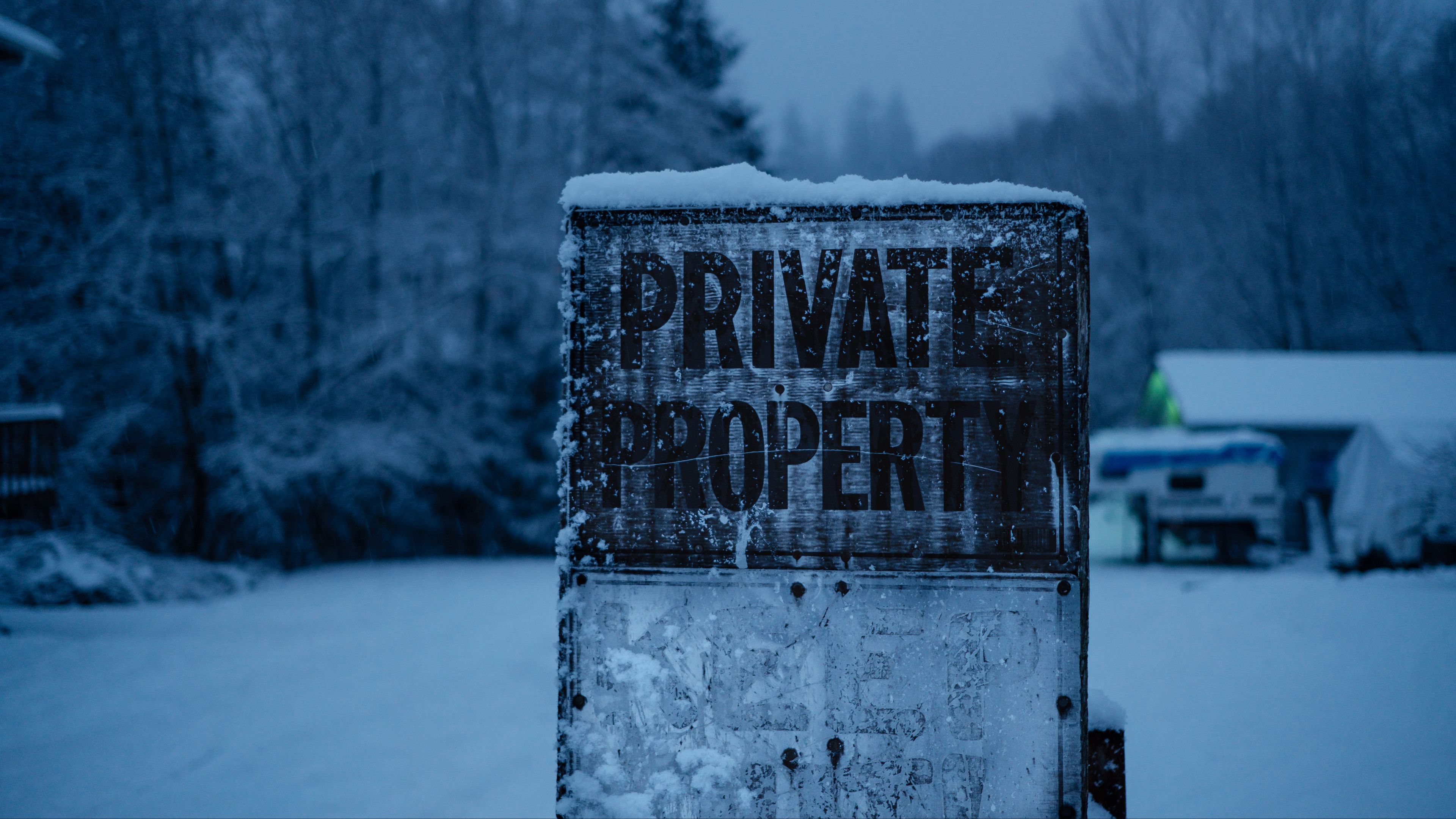 inscription, sign, signboard, snow, 4k, HD Wallpaper