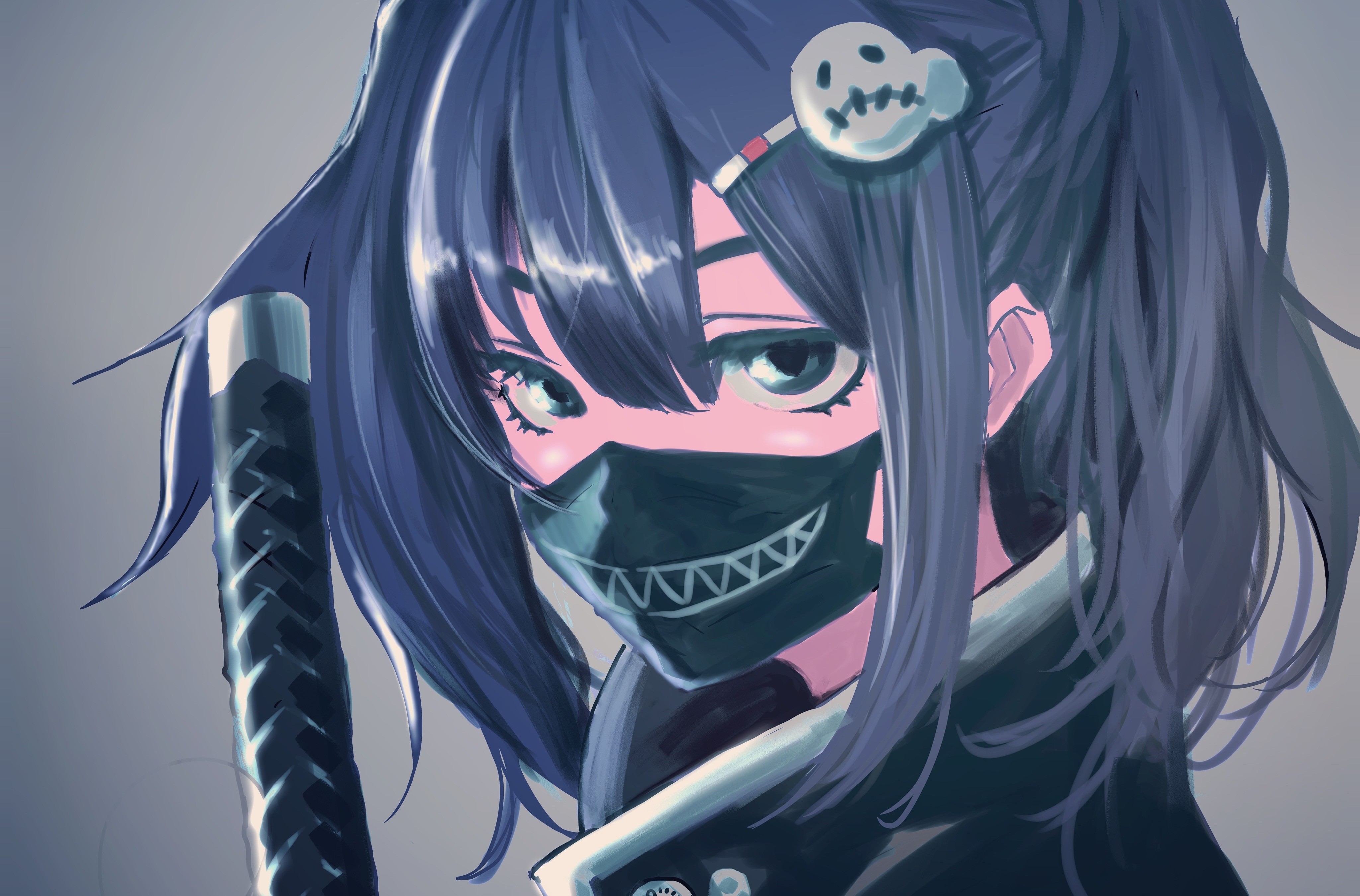 anime, anime girls, mask, HD Wallpaper