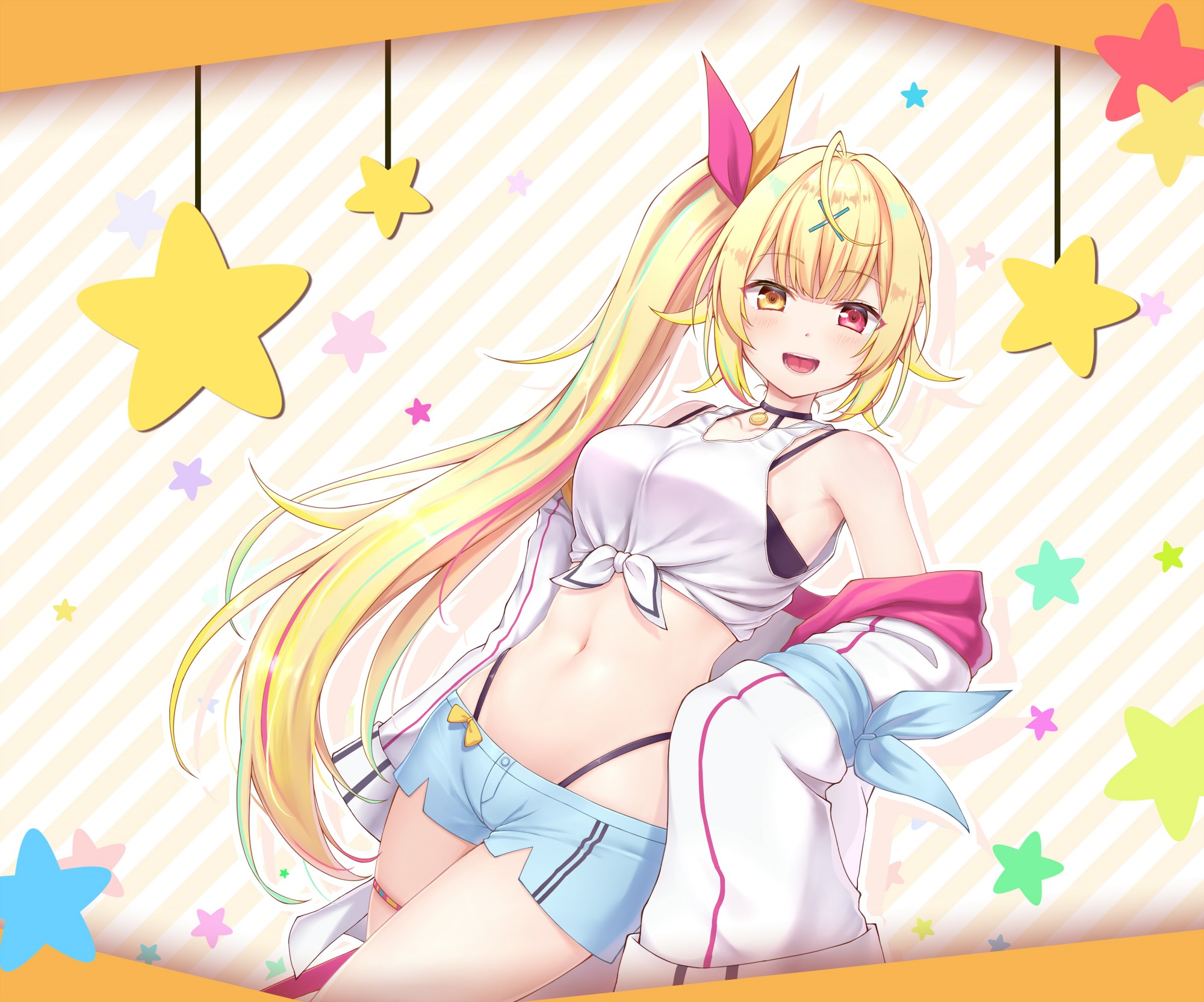 anime, anime girls, blonde, Nijisanji, Virtual Youtuber, Hoshikawa Sara, HD Wallpaper