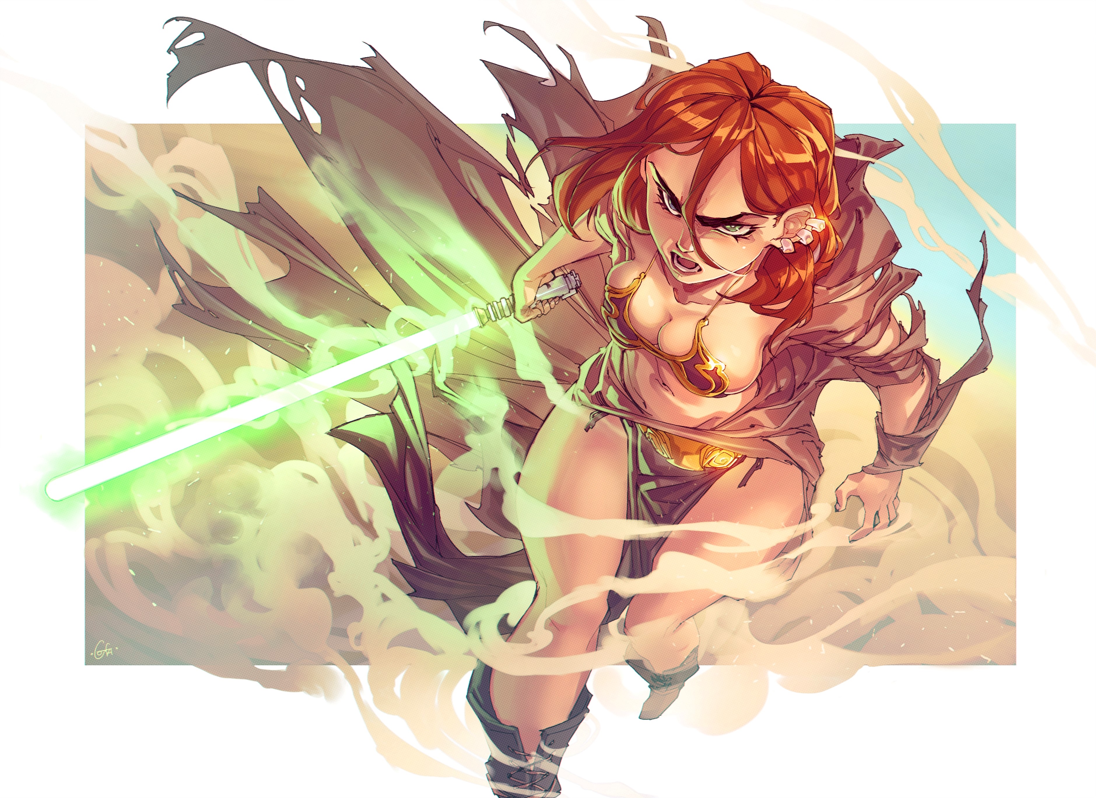 Star Wars, Saber Sword, lightsaber, anime girls, anime, Jedi, HD Wallpaper
