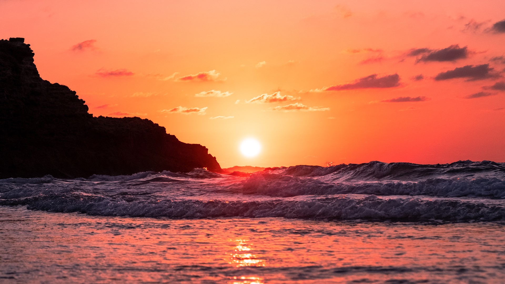 photography, sunset, water, clouds, HD Wallpaper