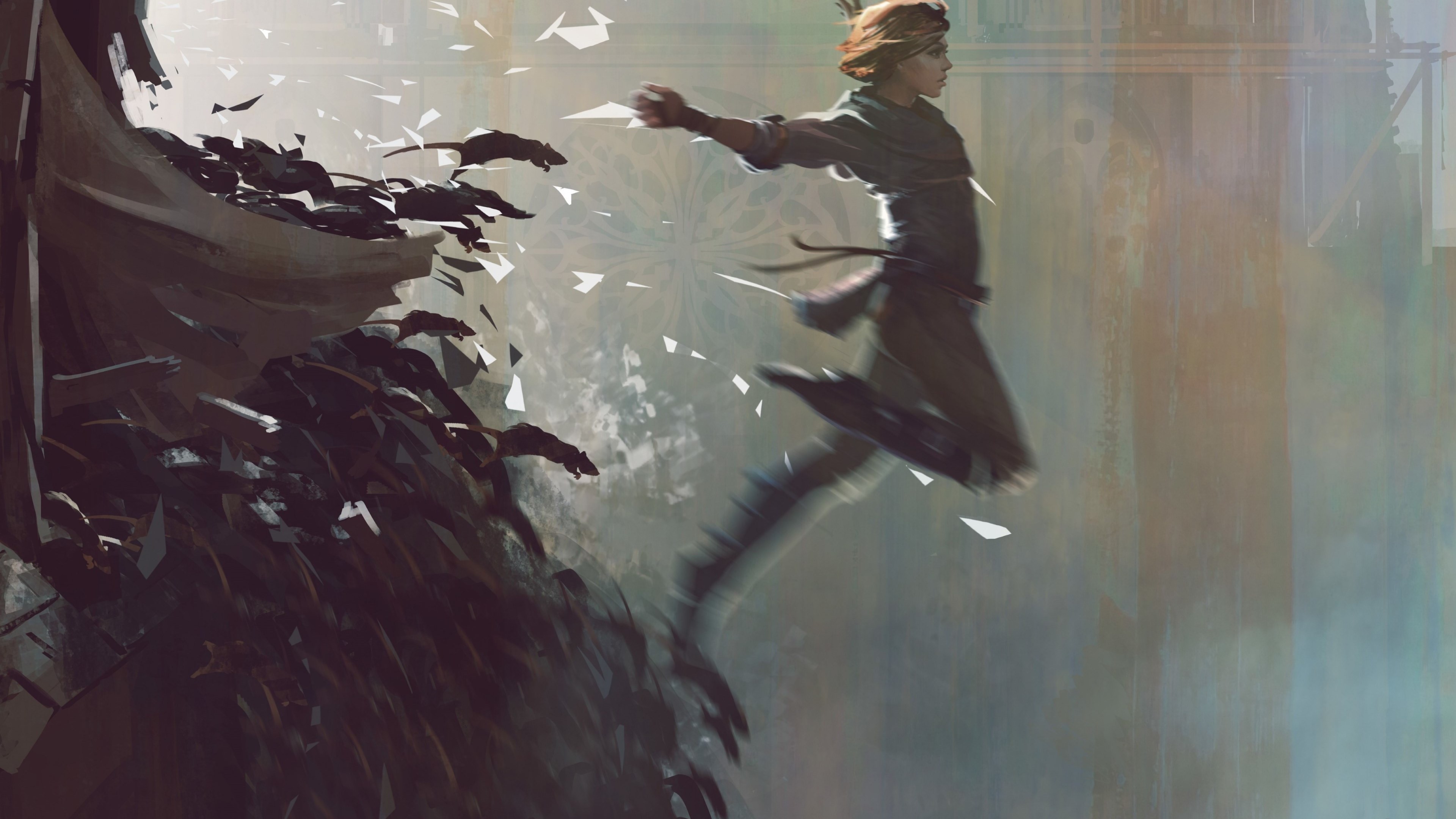 artwork, women, jumping, fantasy art, A Plague Tale Innocence, HD Wallpaper