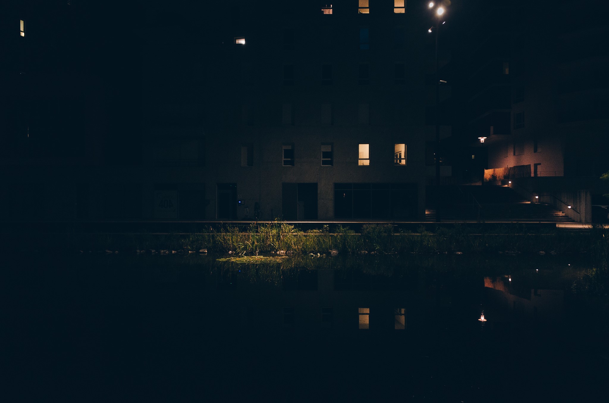 night, dark, reflection, HD Wallpaper