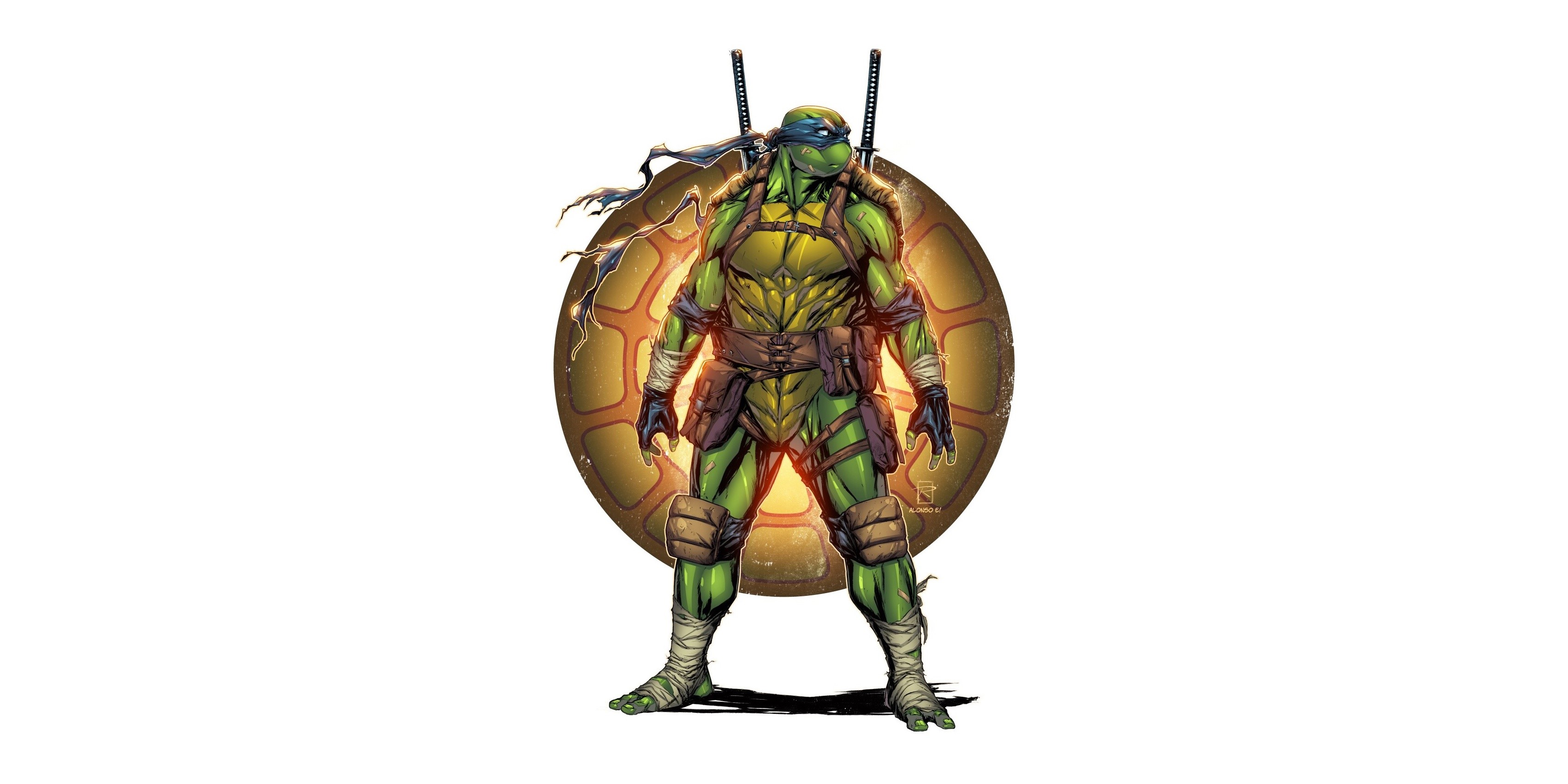 simple background, white background, Teenage Mutant Ninja Turtles, artwork, HD Wallpaper