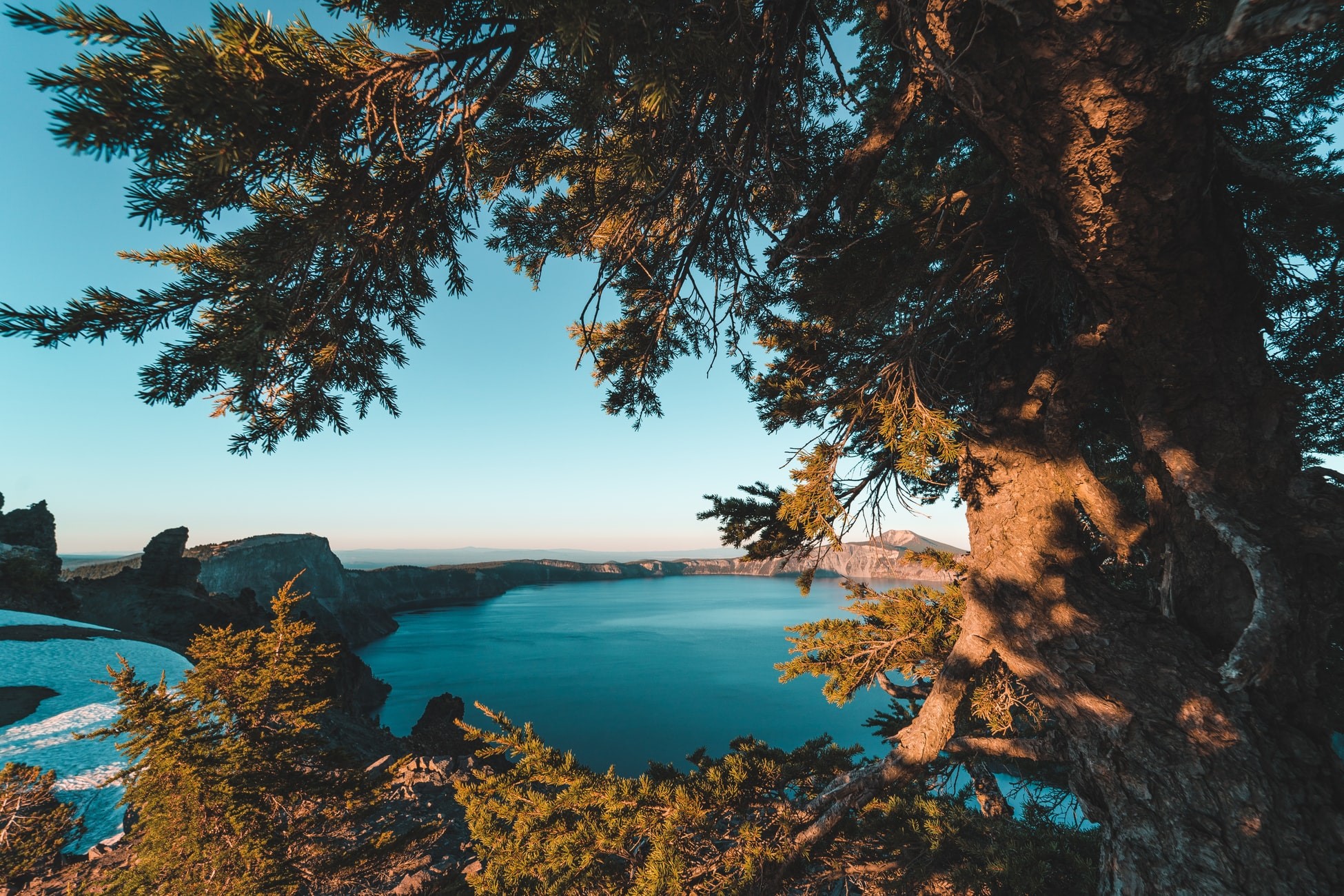 trees, nature, crater, lake, HD Wallpaper