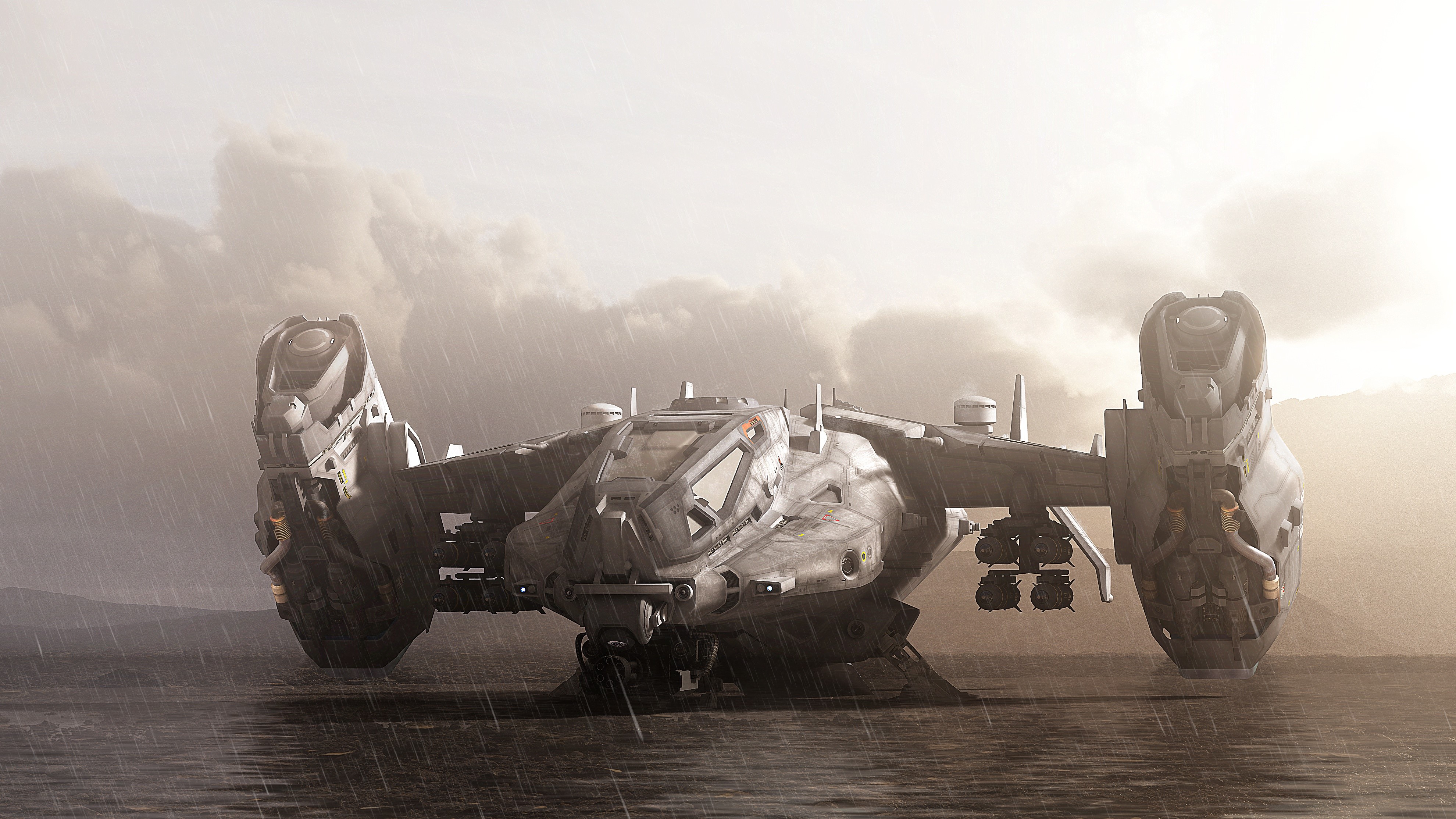 render, digital art, vehicle, science fiction, HD Wallpaper