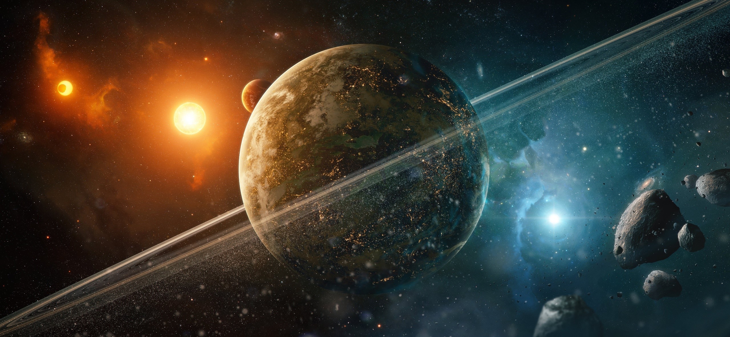 space, space art, planet, digital art, HD Wallpaper