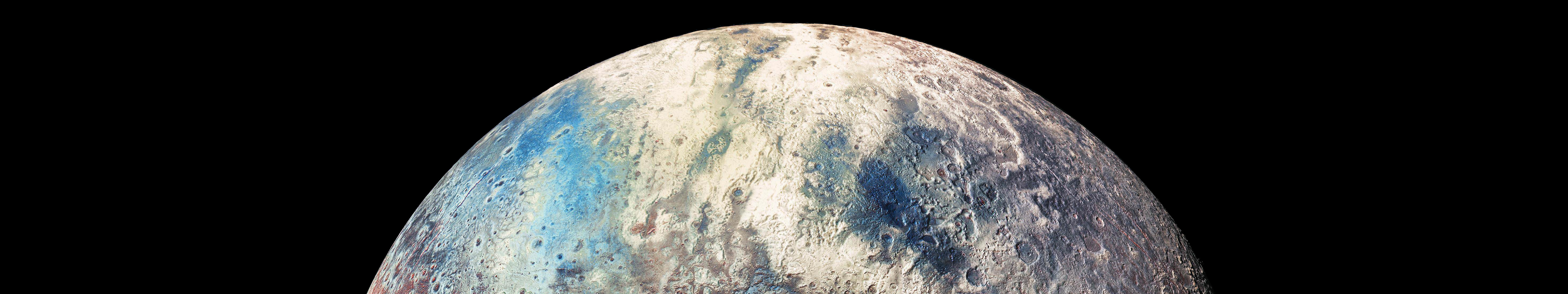 space, Pluto, triple screen, HD Wallpaper