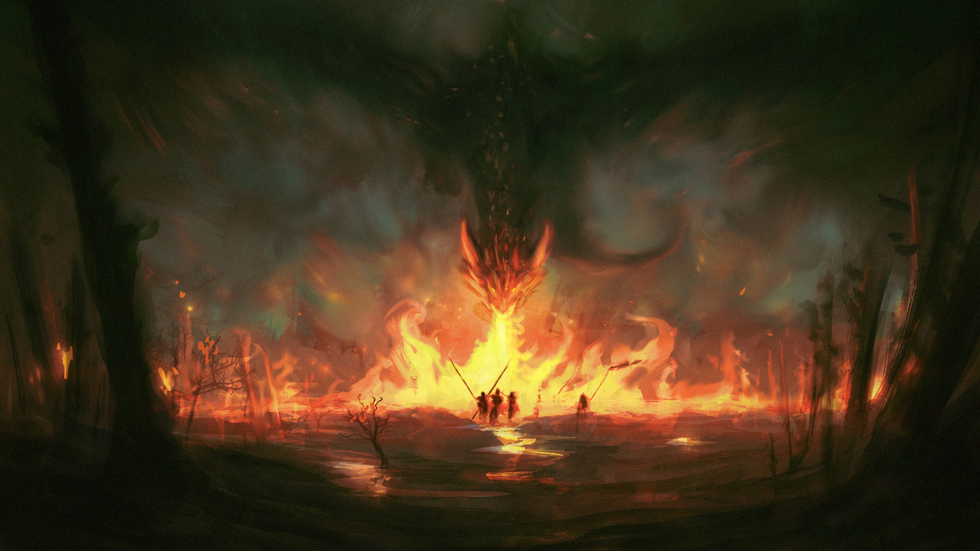 fantasy art, dragon, creature, artwork, HD Wallpaper