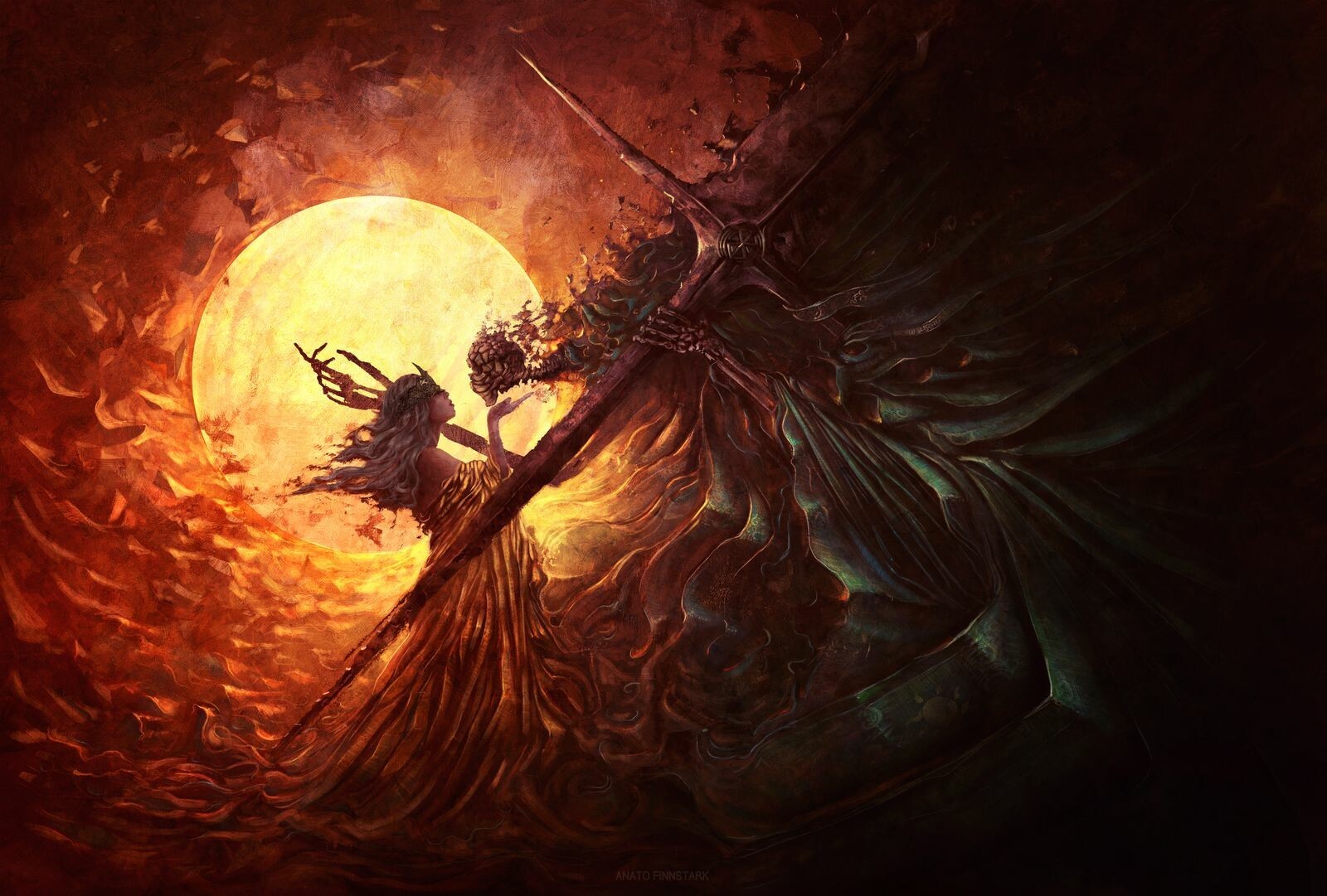 fantasy art, Dark Souls, sword, artwork, skull, HD Wallpaper