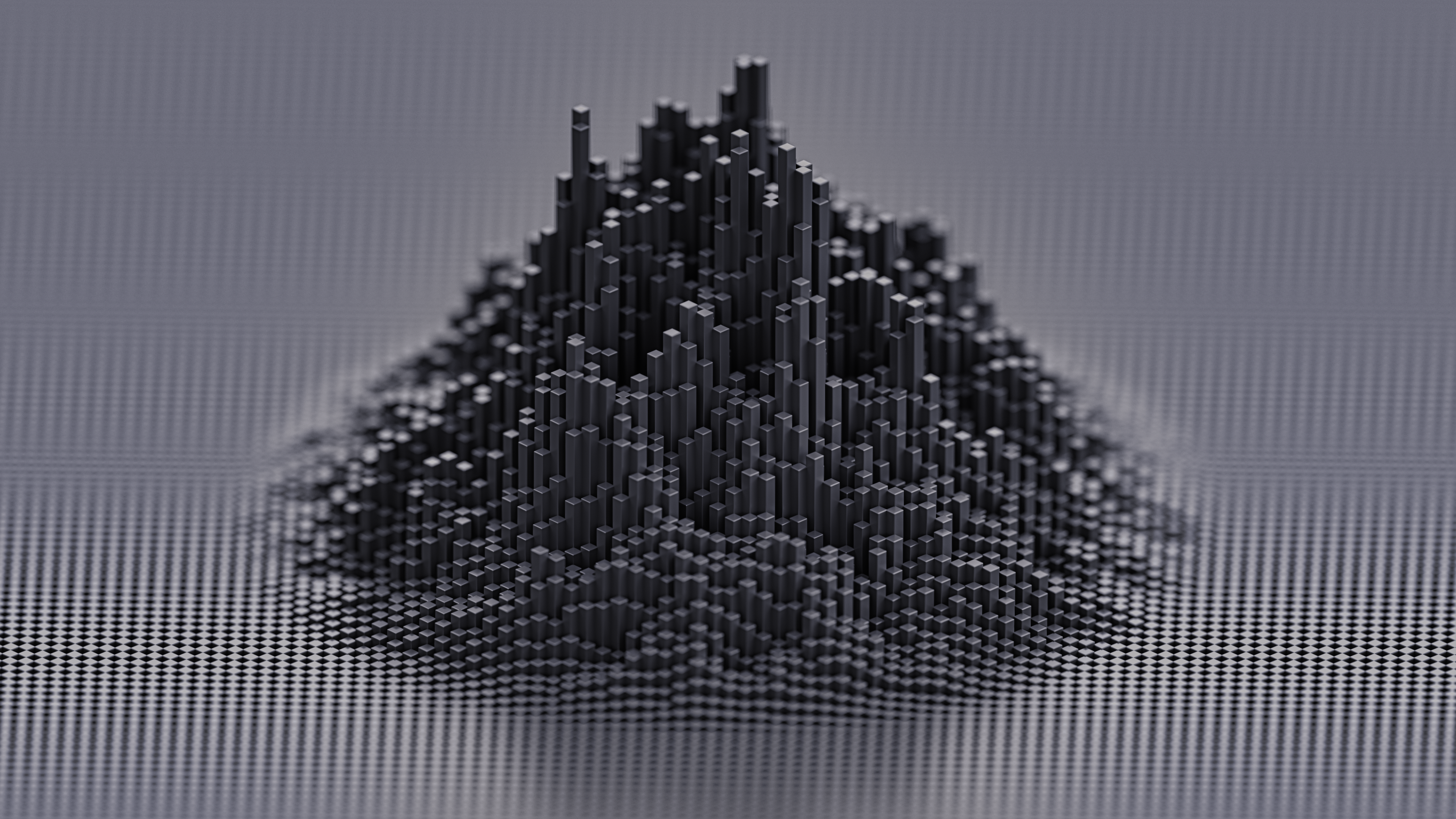 3D Abstract, landscape, digital, dark, gray, abstract, HD Wallpaper