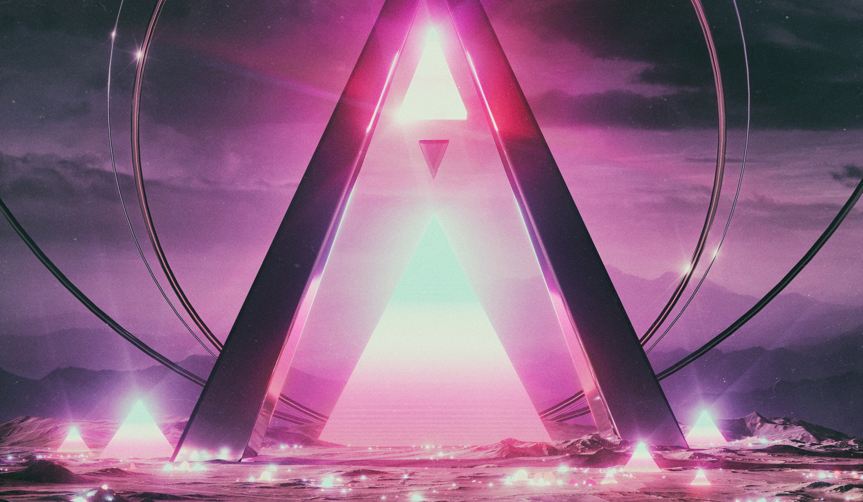 pyramid, digital art, artwork, futuristic, HD Wallpaper