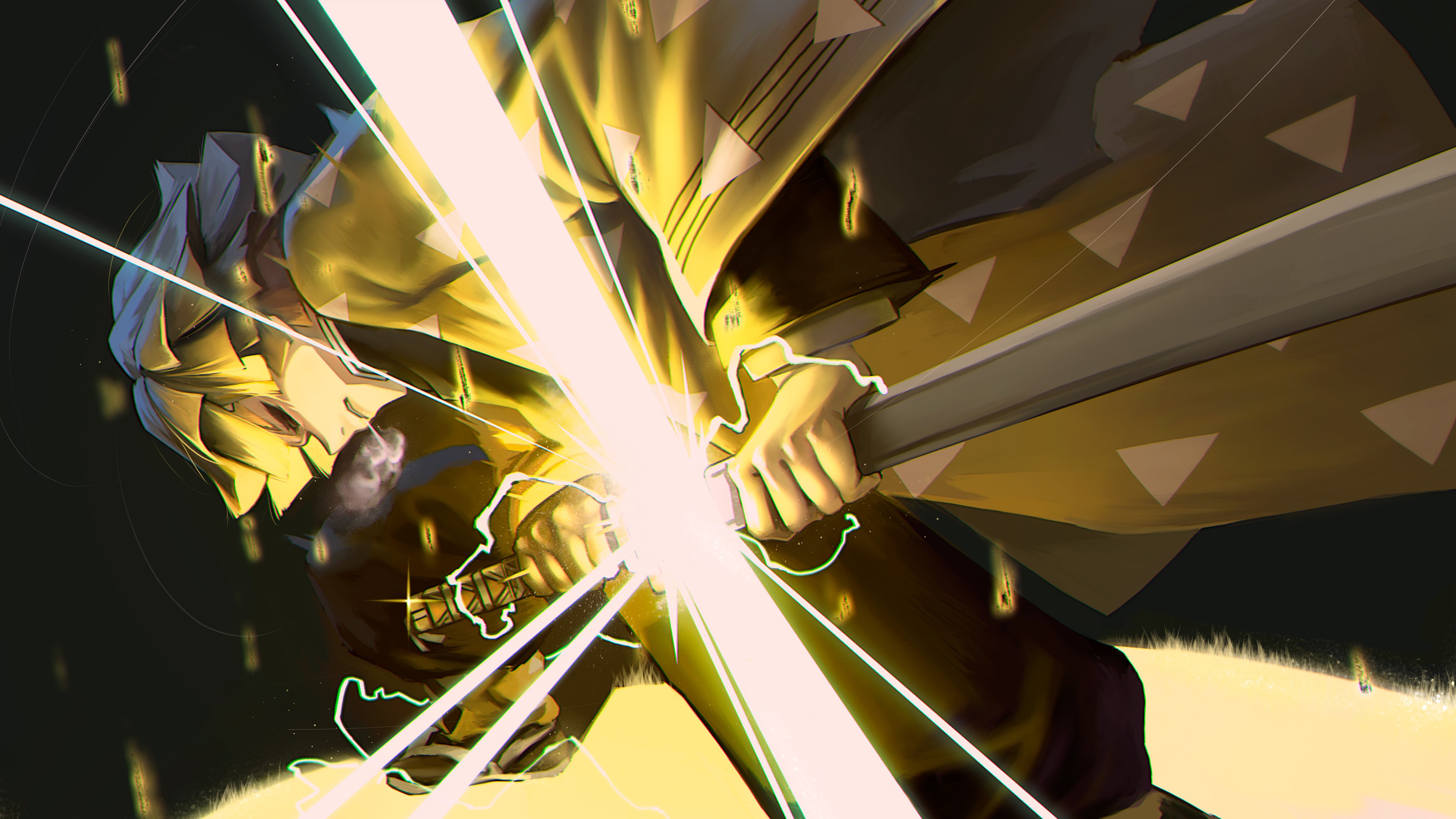 Kimetsu no Yaiba, Zenitsu Agatsuma, anime, HD Wallpaper