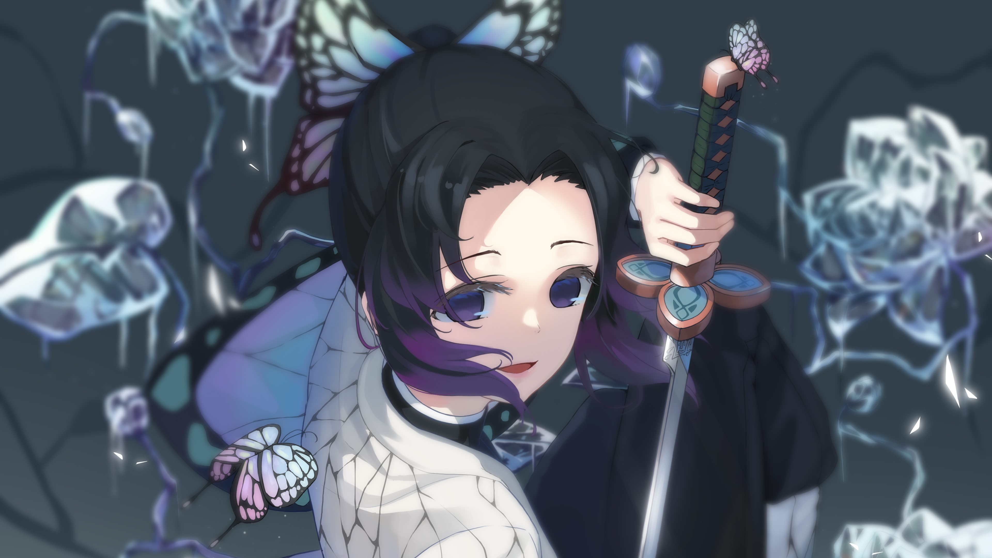 Kimetsu no Yaiba, anime, Kochou Shinobu, HD Wallpaper