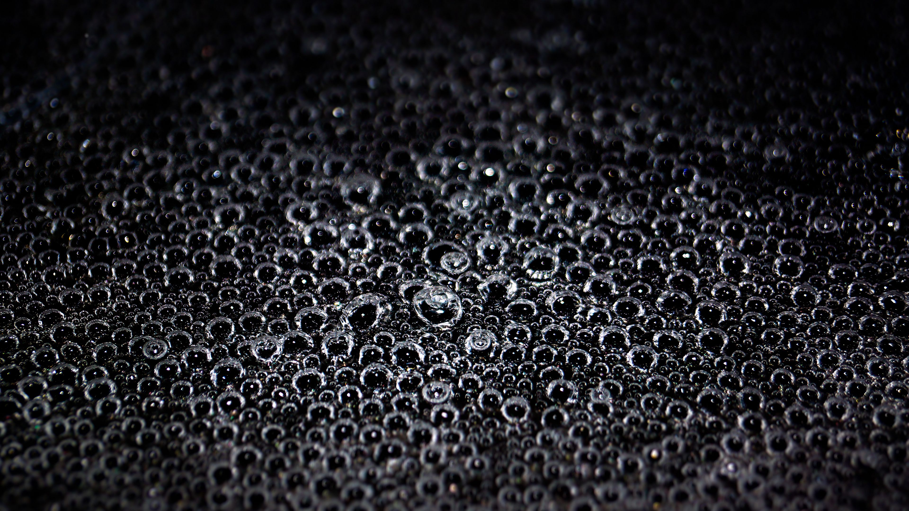 bubbles, macro, bw, liquid, 4k, HD Wallpaper